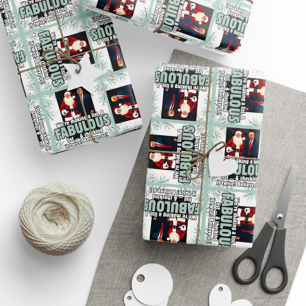 Trump Santa Fabulous List Wrapping Paper Roll