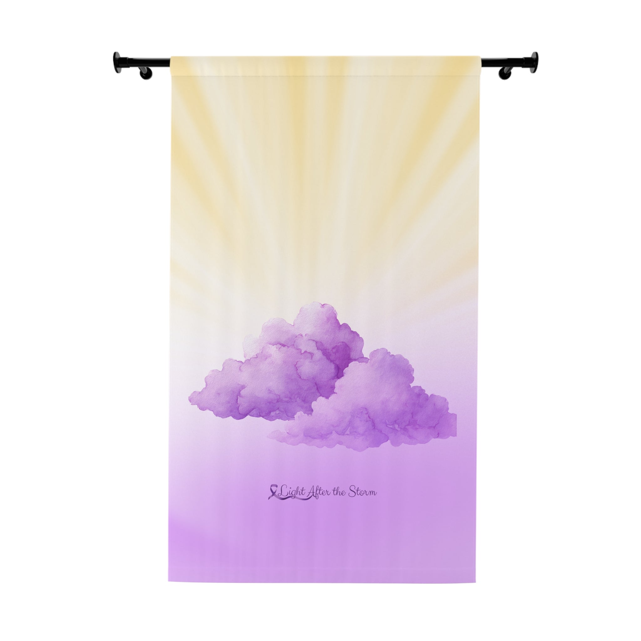 “Light After the Storm” Blackout Curtain Panel – Purple Clouds & Sunrise