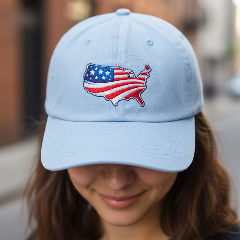 USA Map Embroidered Hat – Patriotic Political Parody Cap