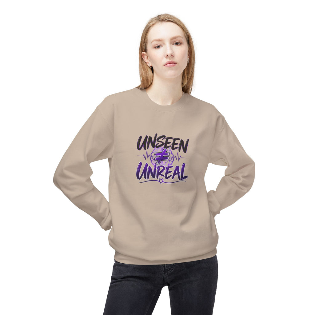 Unseen ≠ Unreal Epilepsy Awareness Crewneck Sweatshirt