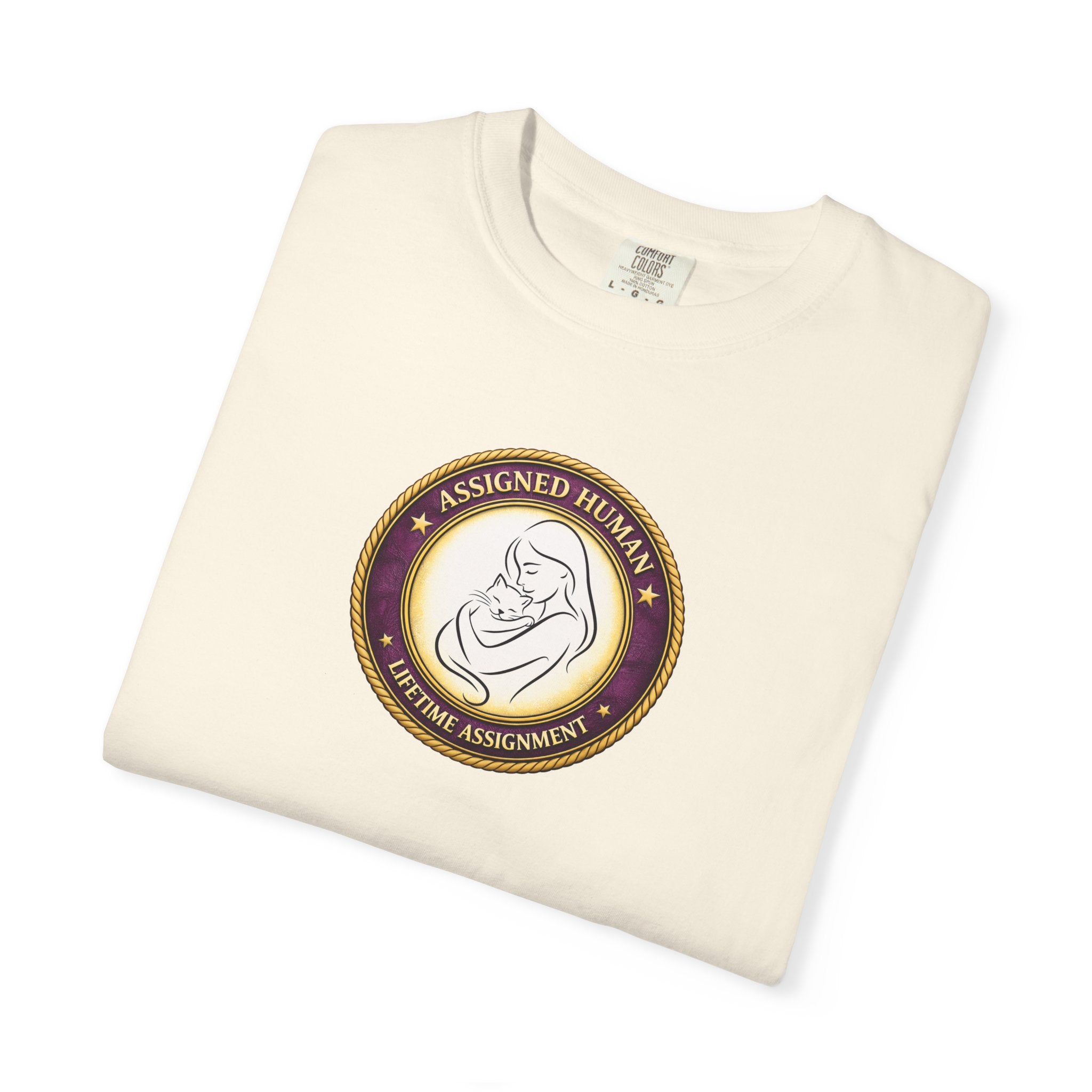 Assigned Human – Lifetime Assignment T-Shirt | Cat Lover Seal Tee