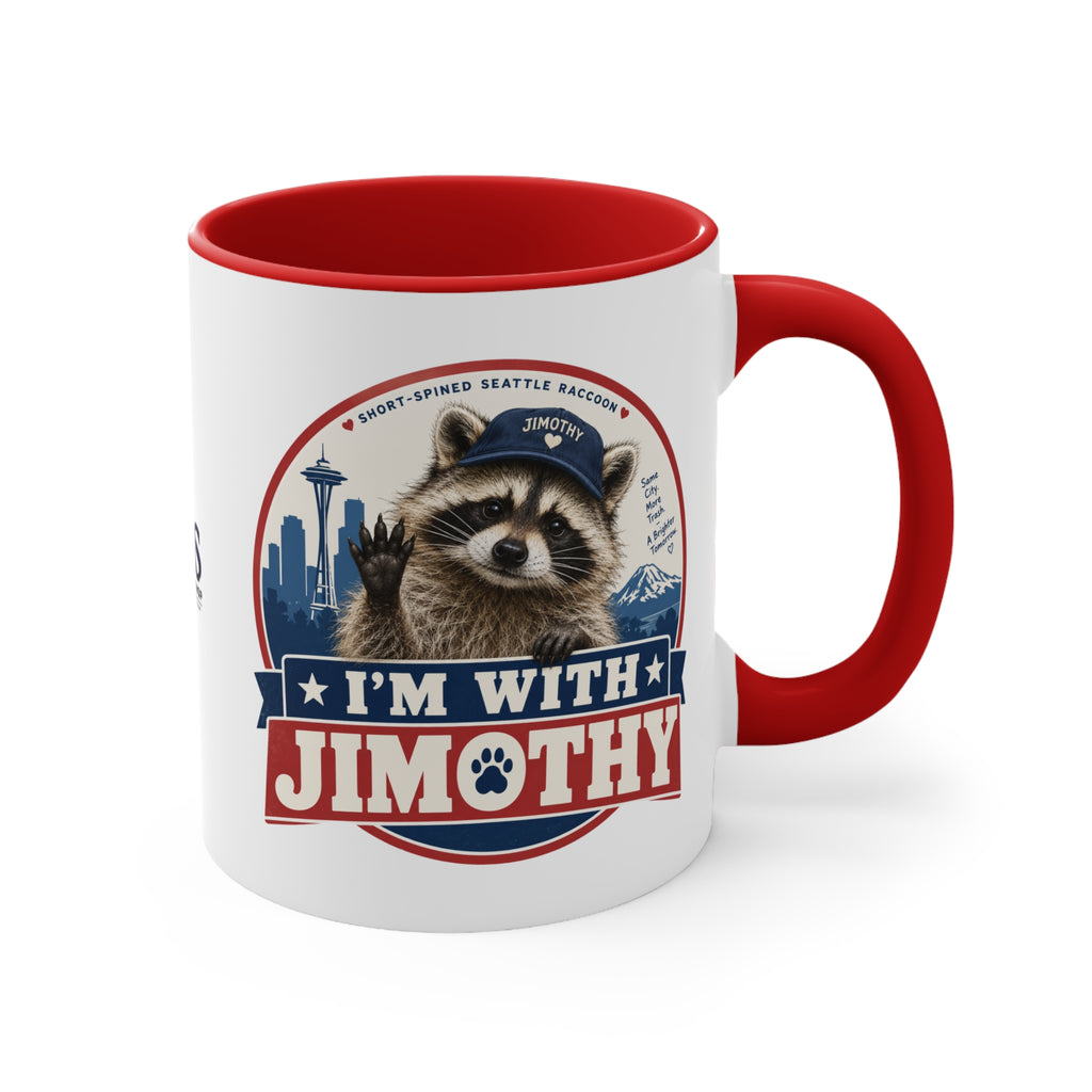 I’m With Jimothy Raccoon Accent Coffee Mug