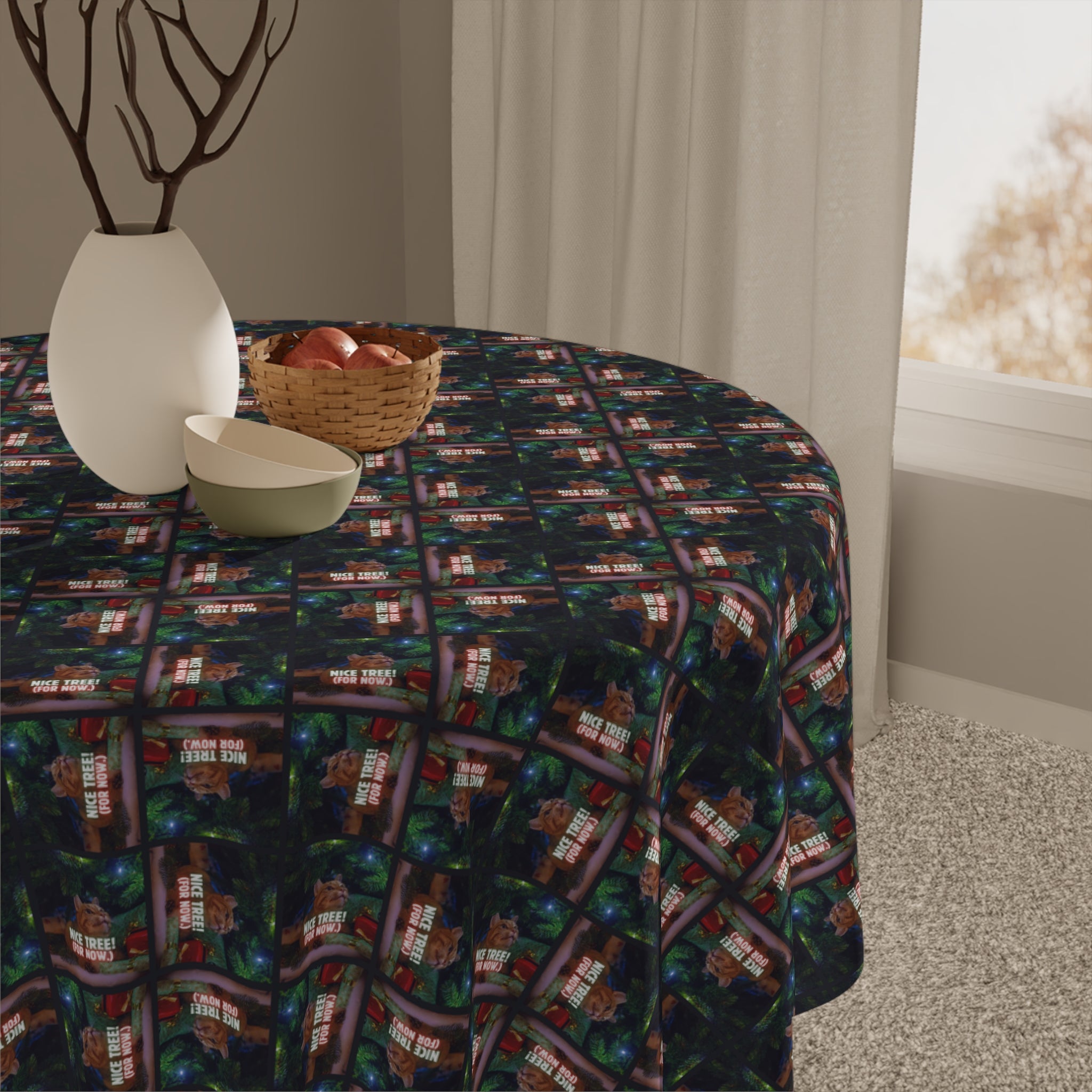 Photo depicting the ​Nice Tree Christmas Tablecloth from EpiAl's Shop.