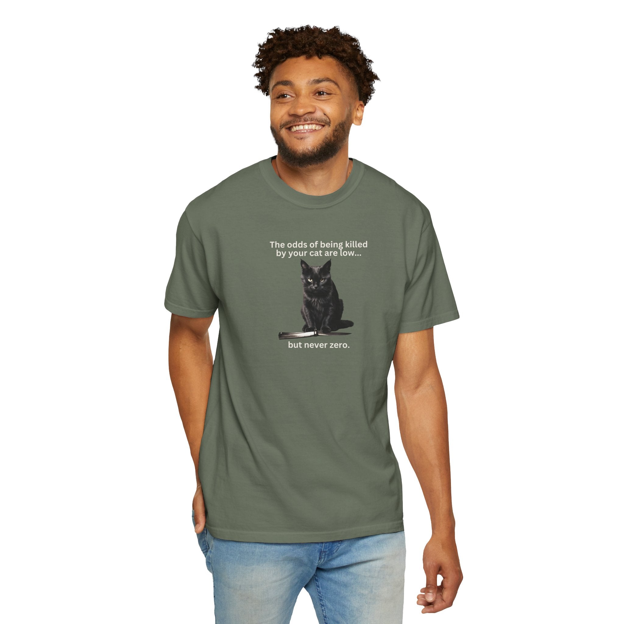 Photo depicting the ​Odds Unisex Garment-Dyed T-shirt from EpiAl's Shop.