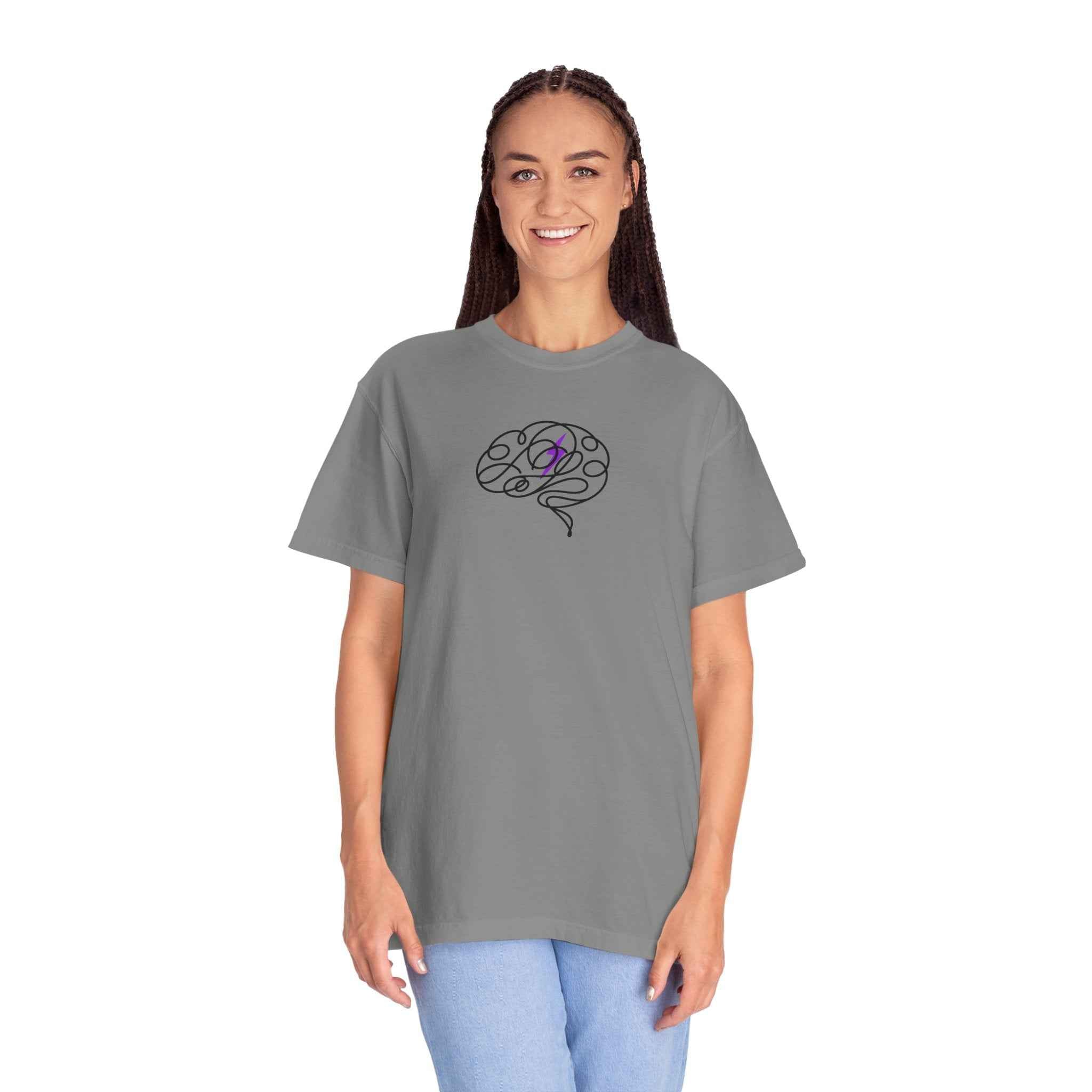 Abstract Brain Line Art T-Shirt – Epilepsy Awareness Edition