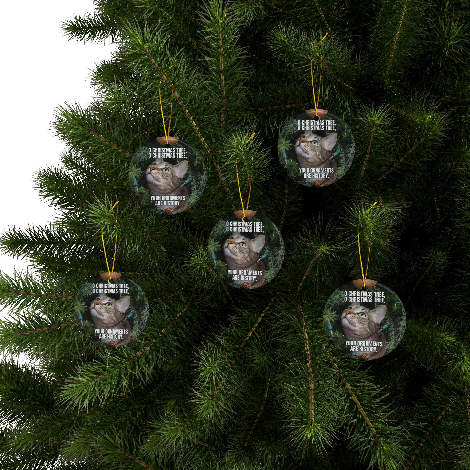 O Christmas Tree Ceramic Ornaments, 2-Side Print