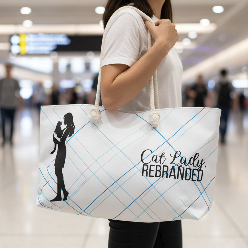 Cat Lady, Rebranded Weekender Bag Travel Tote