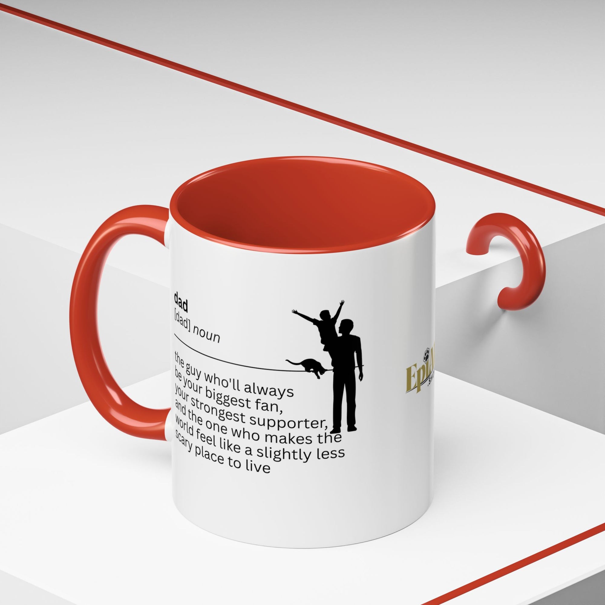 Dad Biggest Fan Accent Coffee Mug - Perfect Gift for Dads
