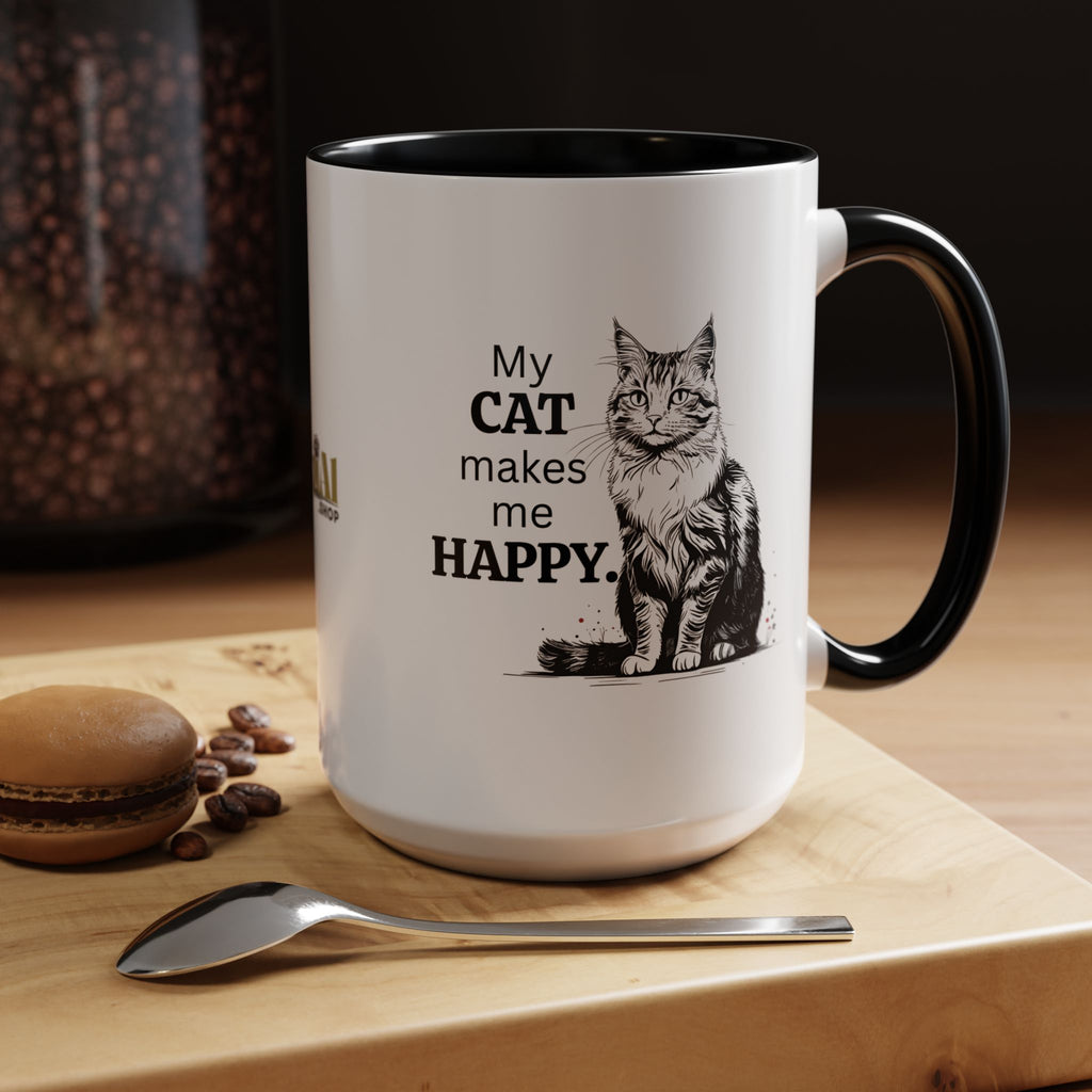 Cat Lover's Accent Coffee Mug: Perfect Gift for Cat Owners