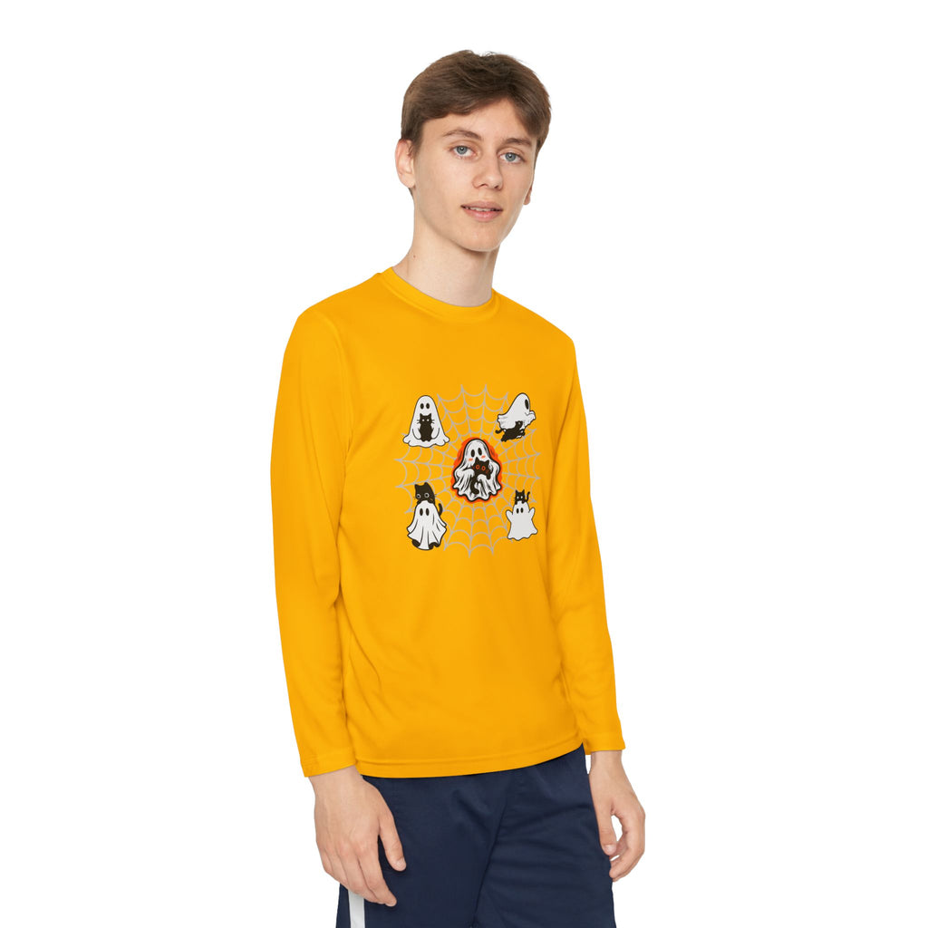 Ghost Cats Halloween Youth Long Sleeve Shirt