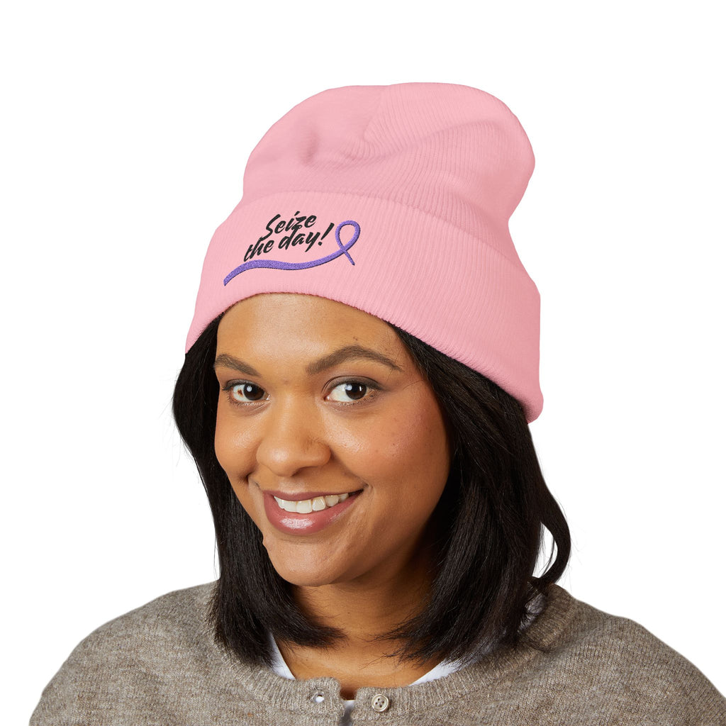 Embroidered Seize the Day Beanie