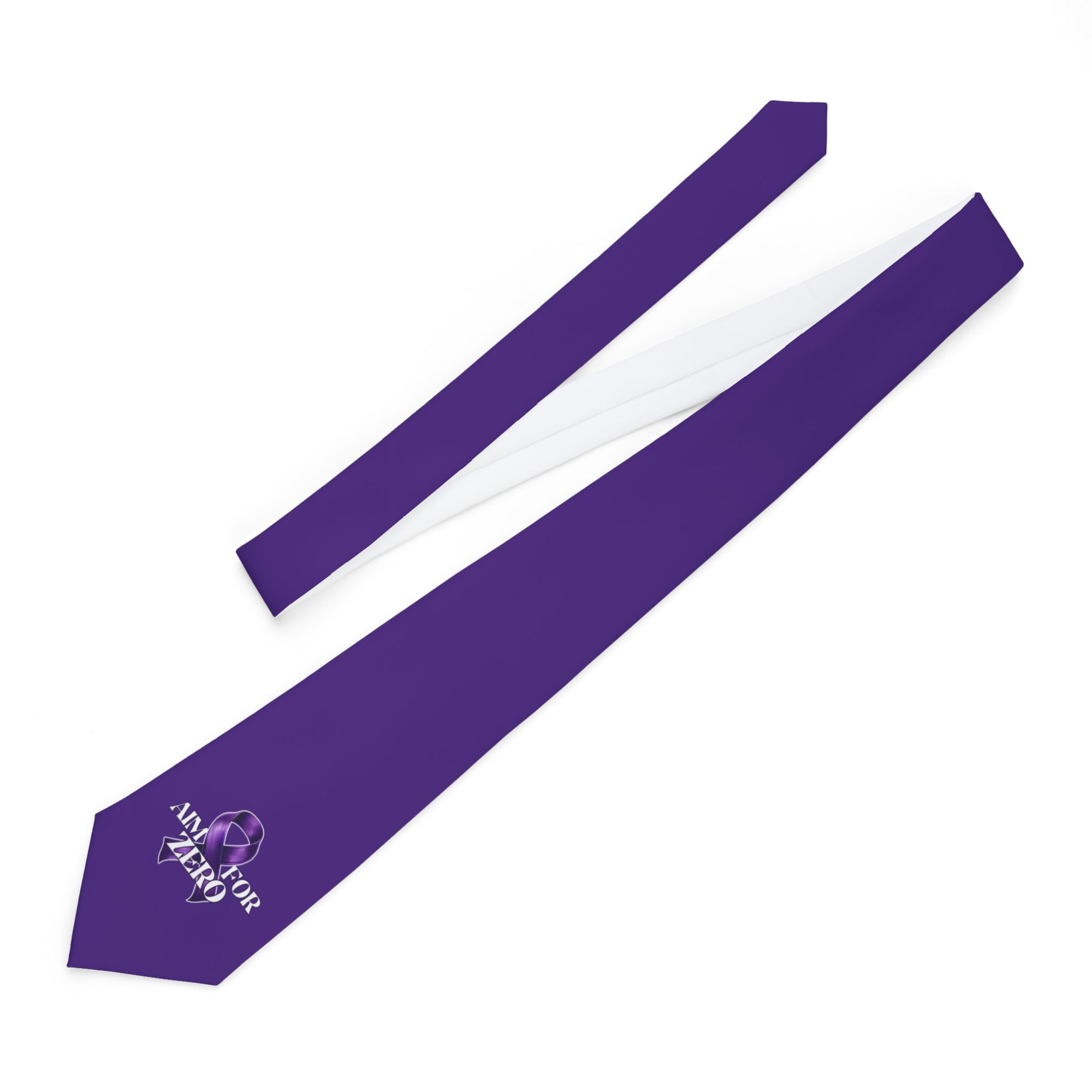 Aim for Zero Purple Epilepsy Awareness Necktie