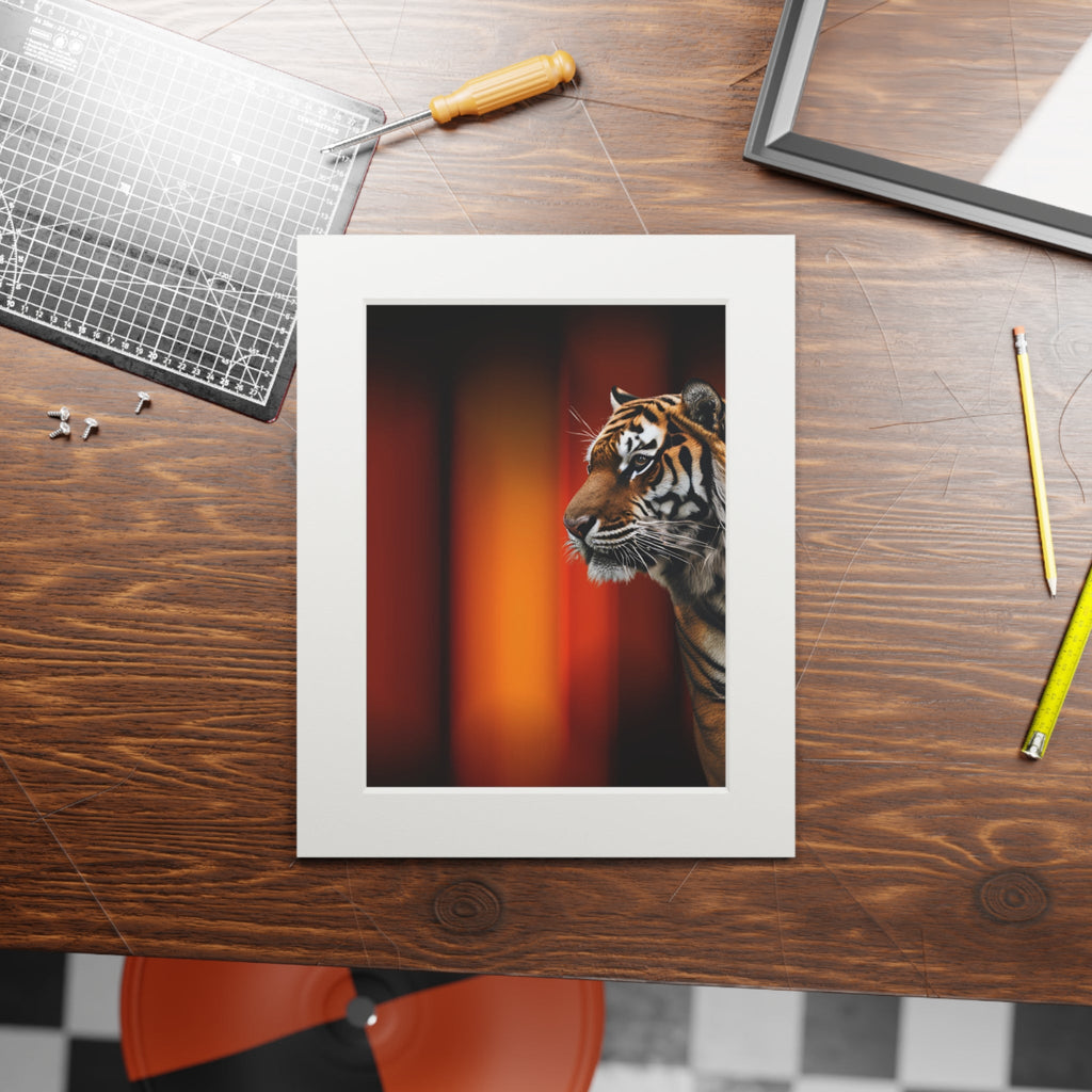Beautiful Tiger Fine Art Print with Passepartout Frame Printify