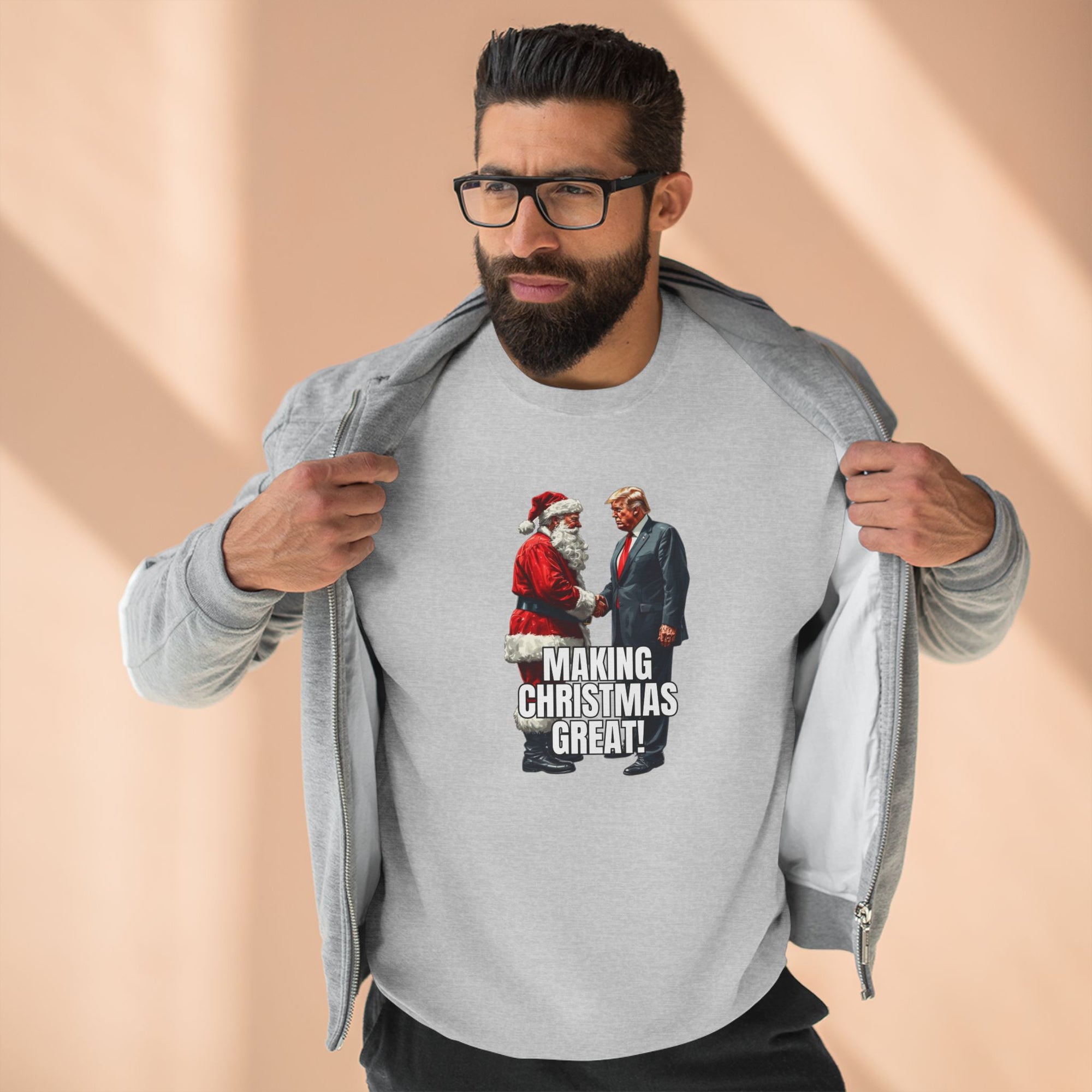 Funny Make Christmas Great Unisex Crewneck Sweatshirt