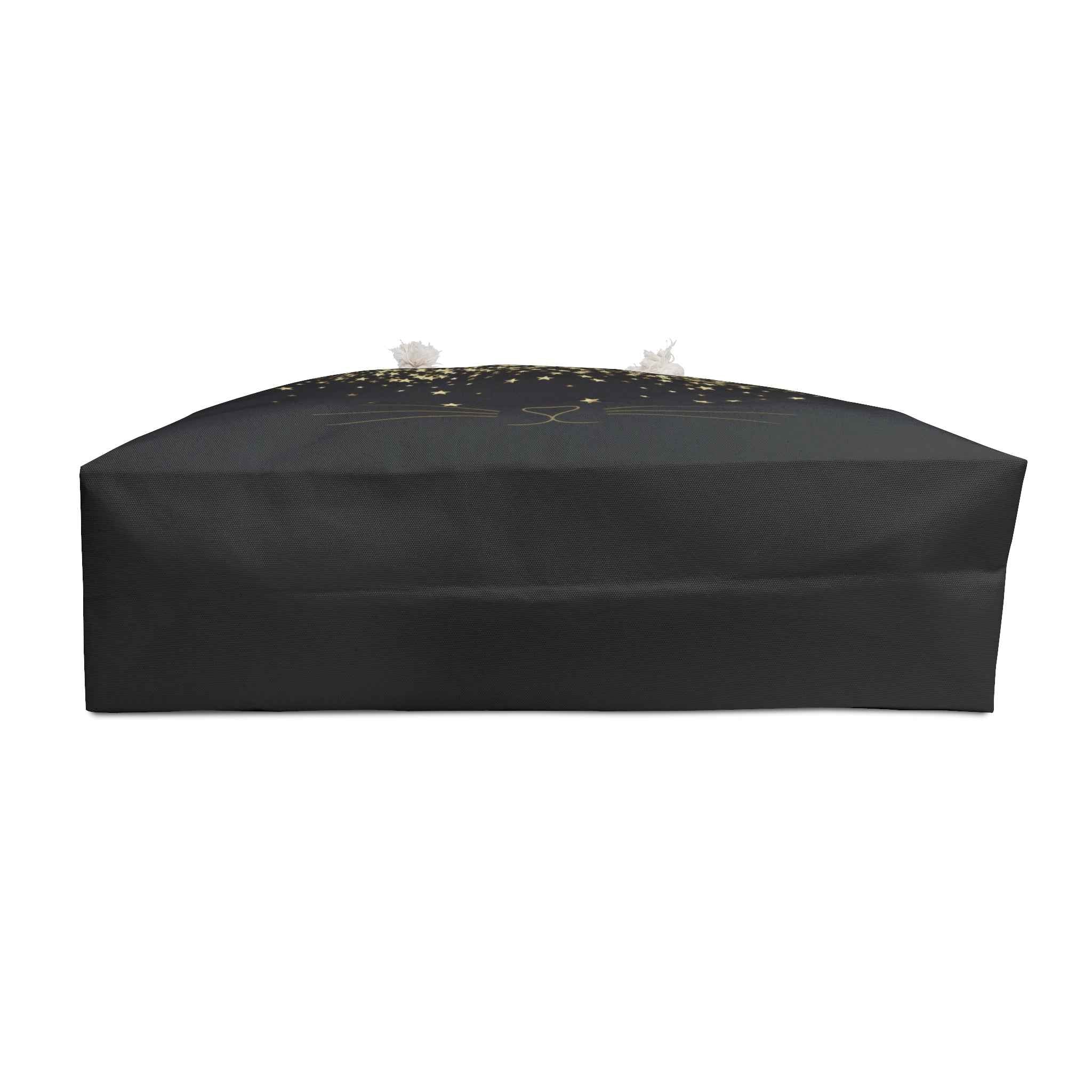 Midnight Whiskers Weekender Bag — Minimalist Cat Travel Tote