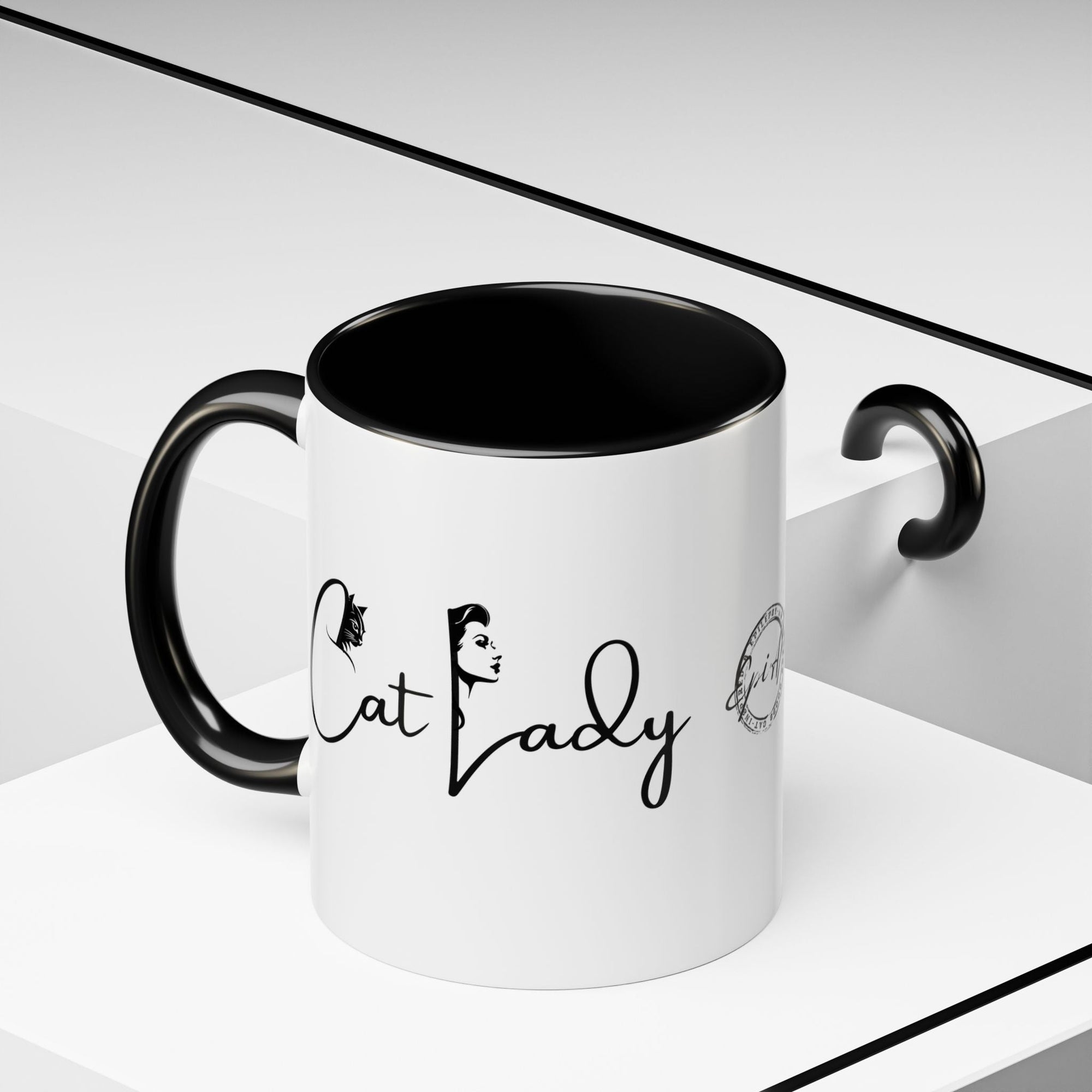 Cat Lady Accent Coffee Mug - Perfect Gift for Cat Lovers Printify