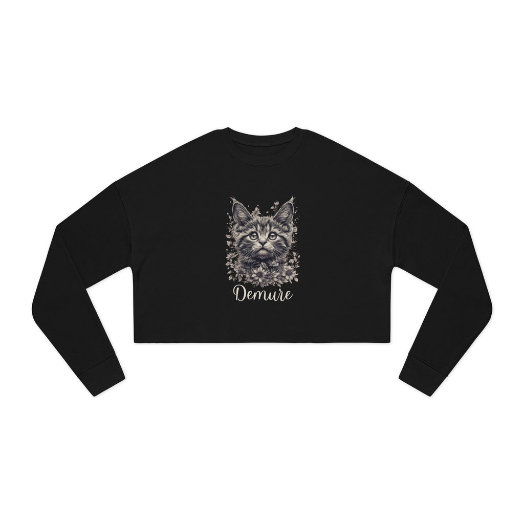 Demure Cat Women's Cropped Sweatshirt