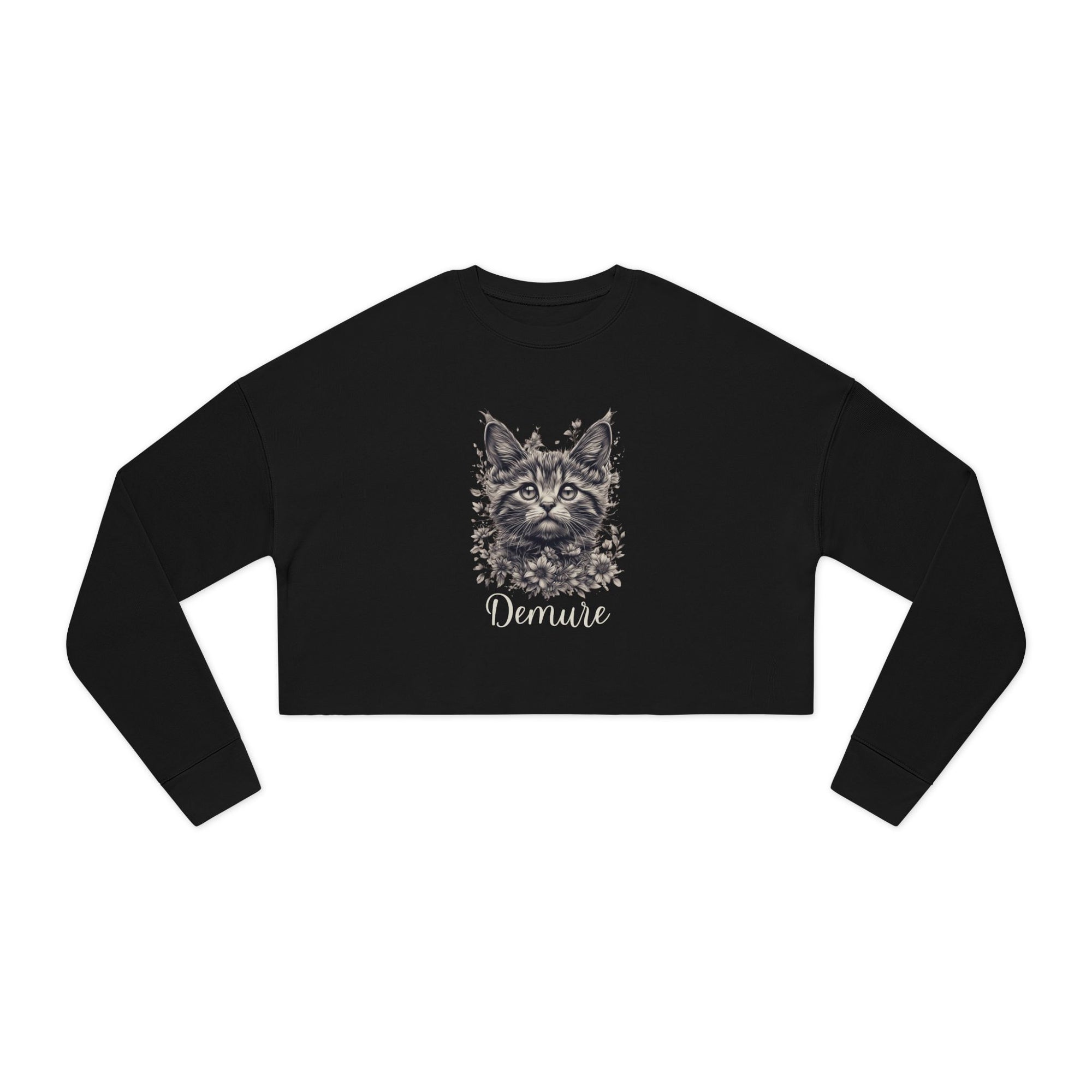 Demure Cat Women's Cropped Sweatshirt