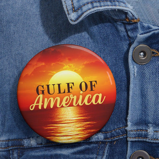 Gulf of America Sunset Pin Buttons Printify