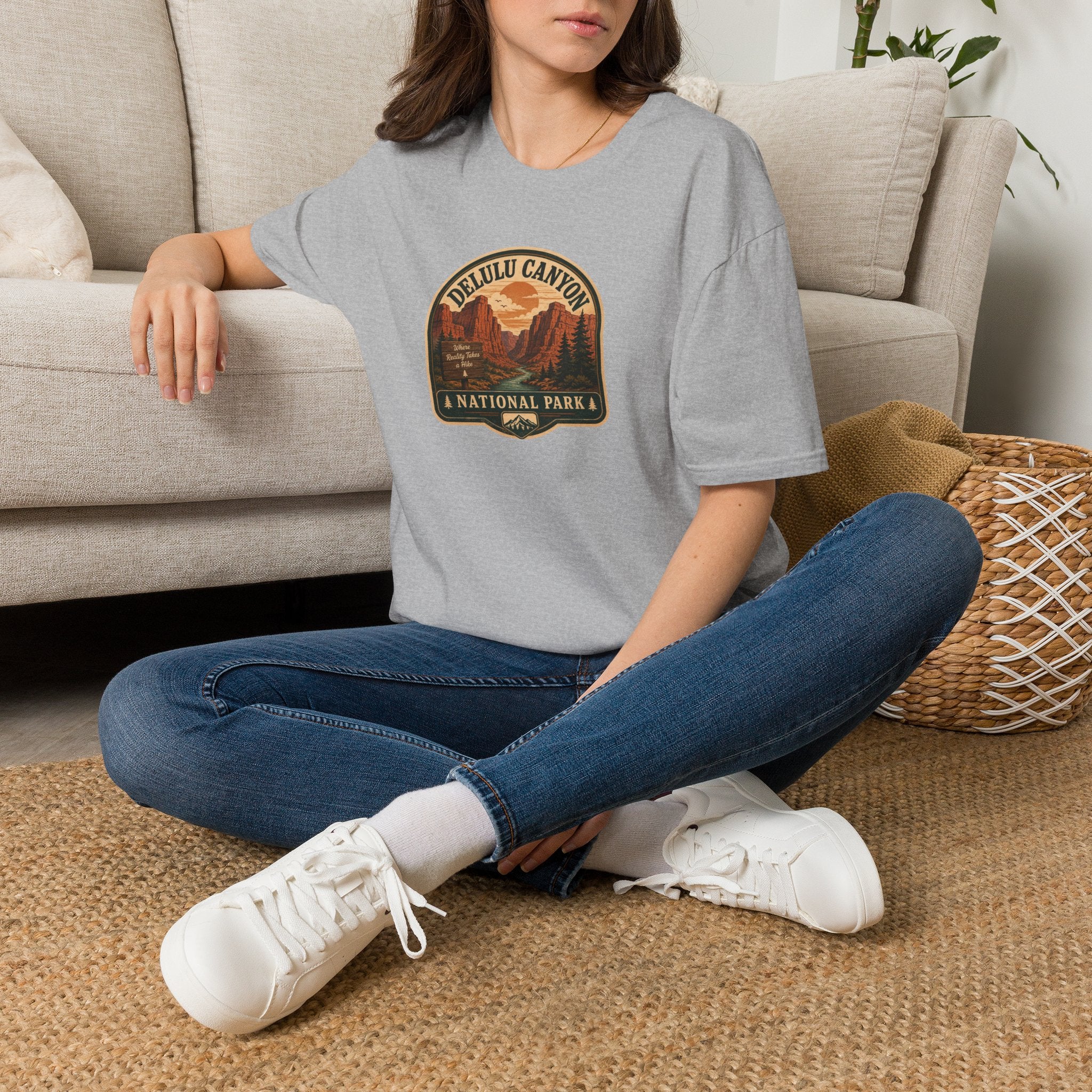 Delulu Canyon National Park Unisex T-Shirt | Funny Retro National Park Parody Tee