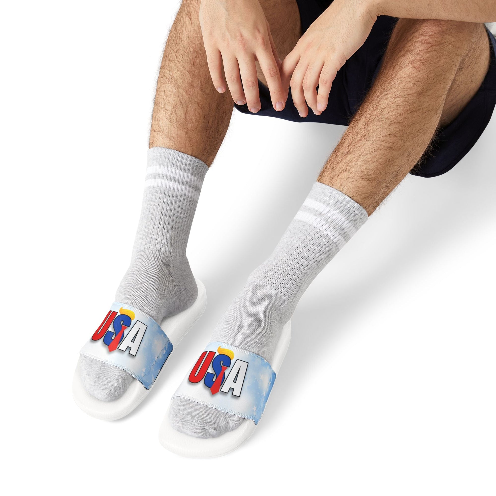 USA Graphic Men's Sandals - Summer Comfort with Removable Straps Printify