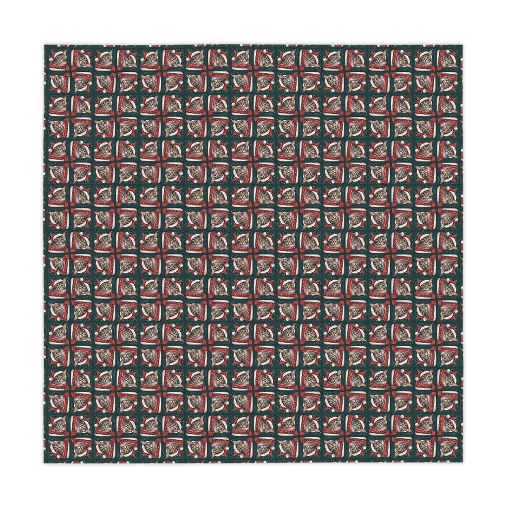 Santa Hat Tabby Christmas Tablecloth