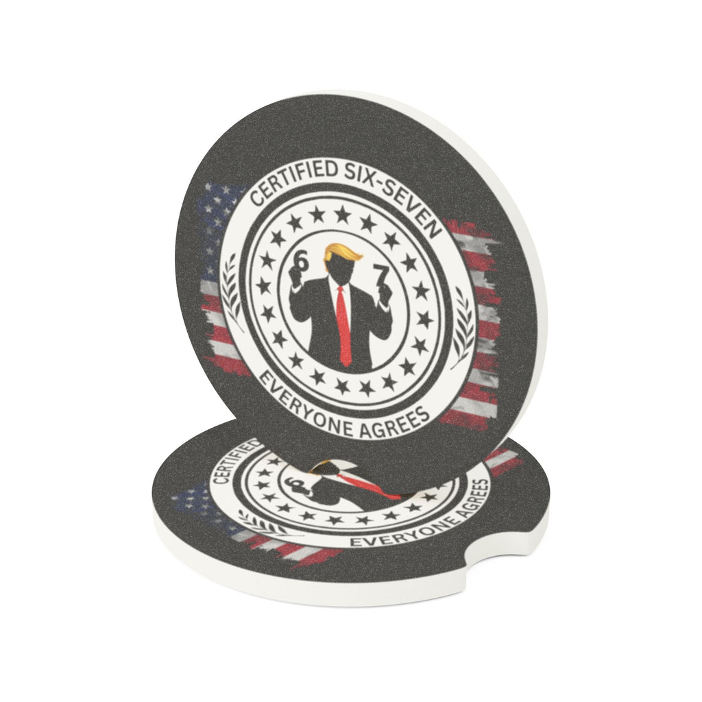 Certified Six-Seven Soapstone Car Coaster – Political Parody Cup Holder Coaster