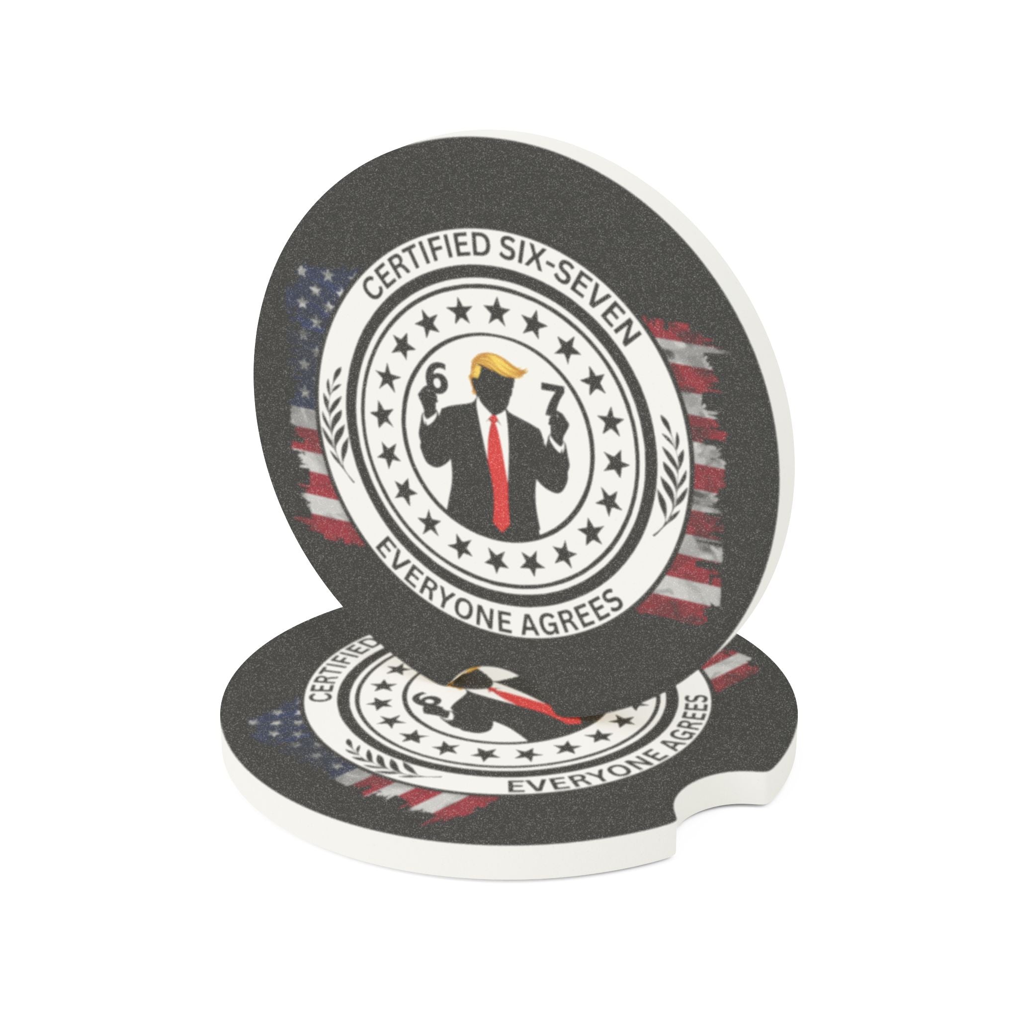 Certified Six-Seven Soapstone Car Coaster – Political Parody Cup Holder Coaster