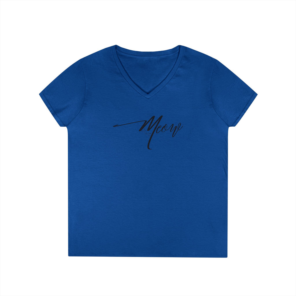 Stylish Meow Ladies' V-Neck T-Shirt, Cute Cat Lover Gift
