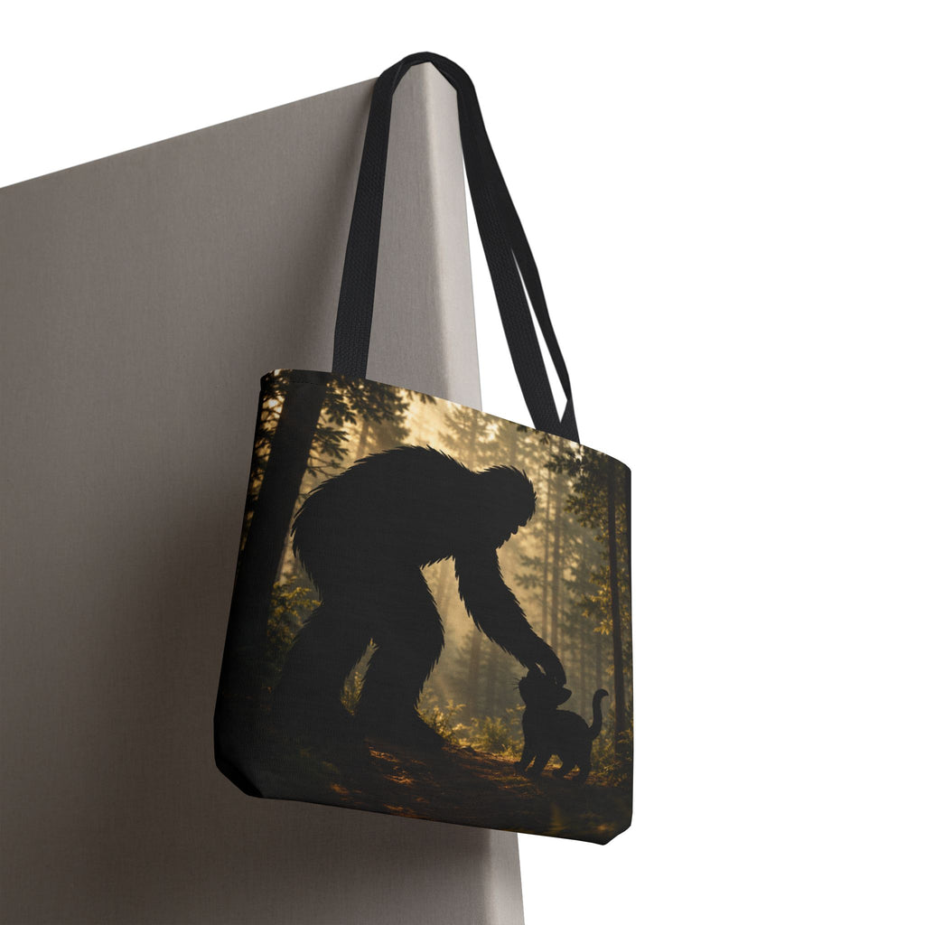 The Cat Saw It, Too Bigfoot & Cat Tote Bag