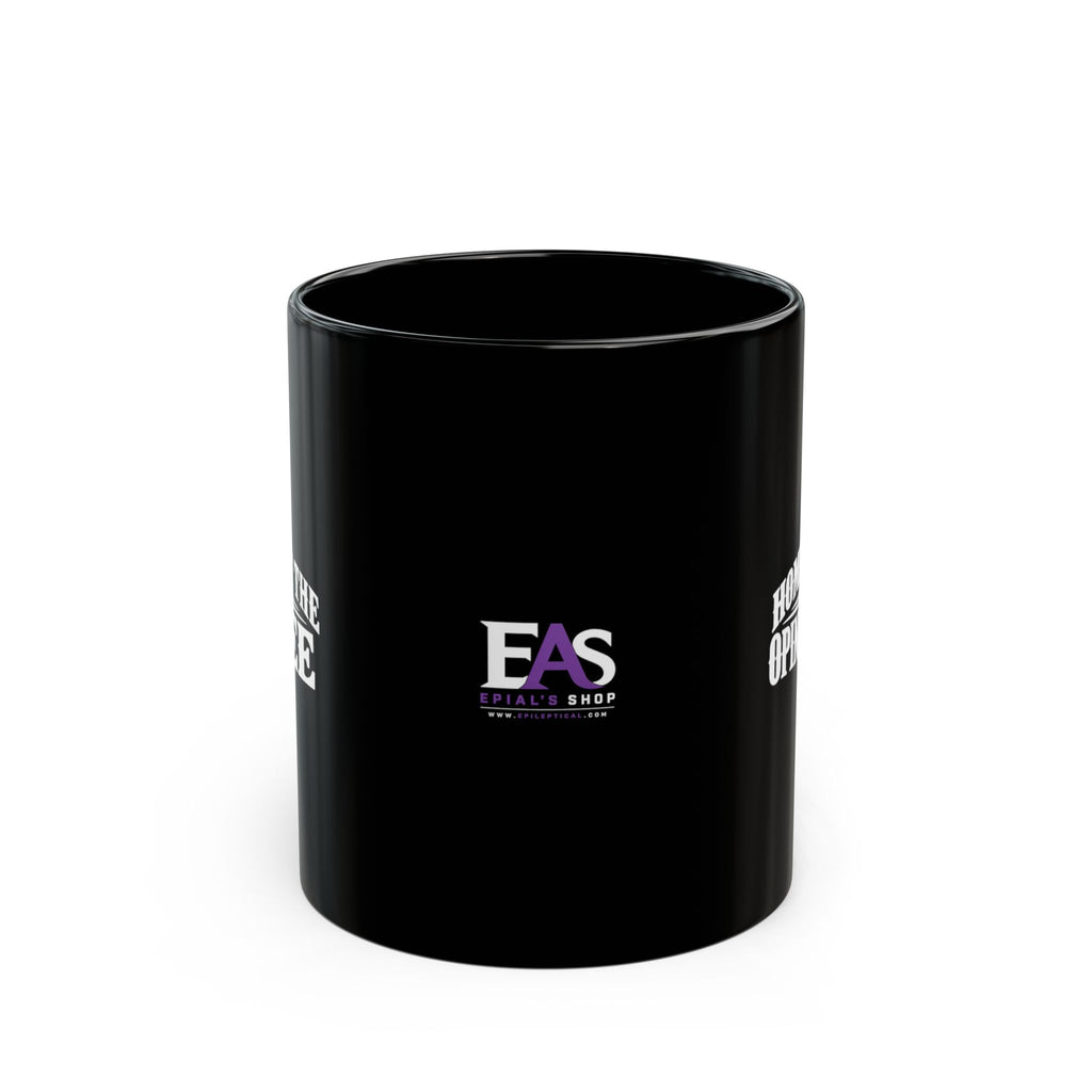 Home of the Opinionated Black Ceramic Mug | Funny Political Humor Coffee Cup | 11 oz & 15 oz