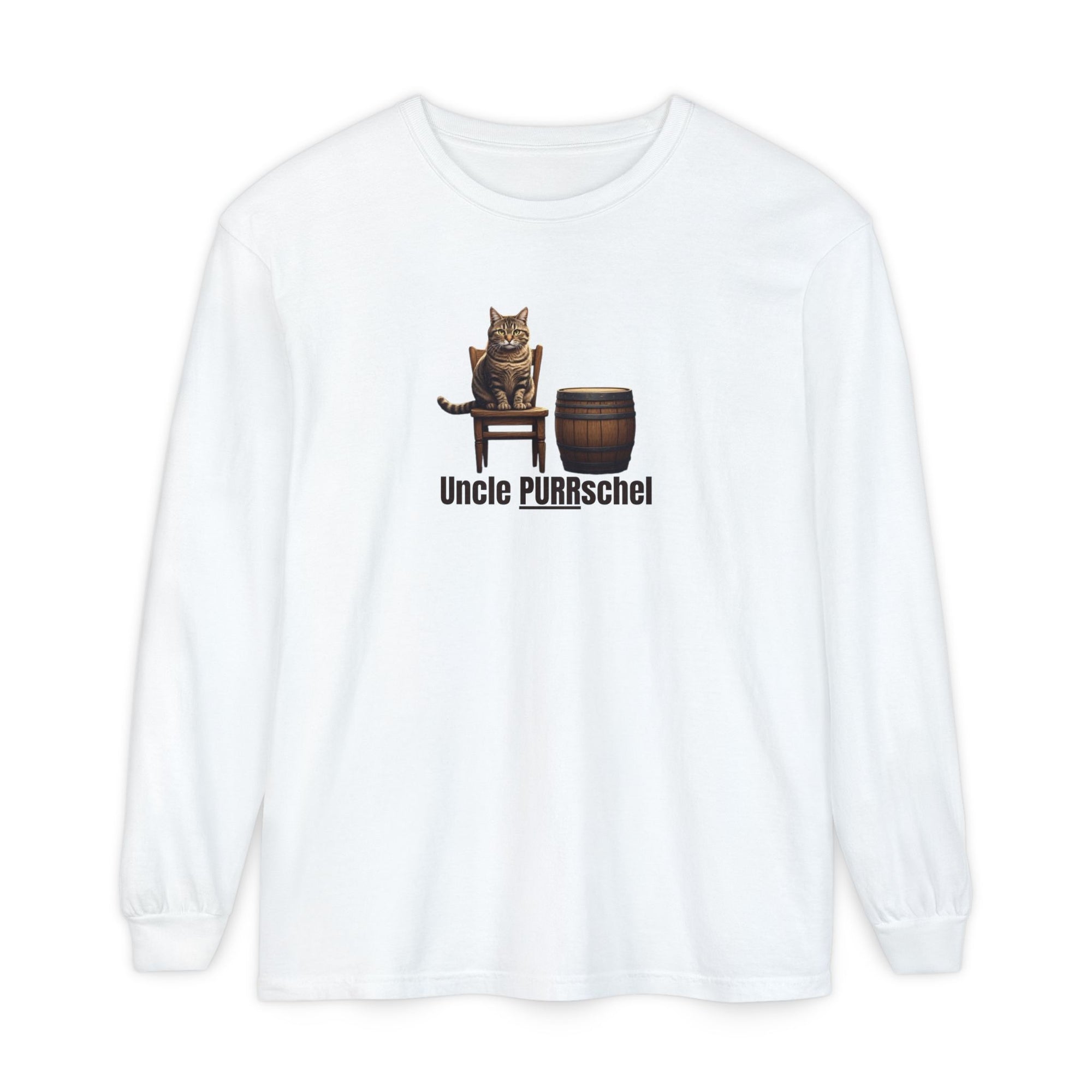 Uncle PURRschel Long Sleeve T-Shirt, Funny Cat Shirt