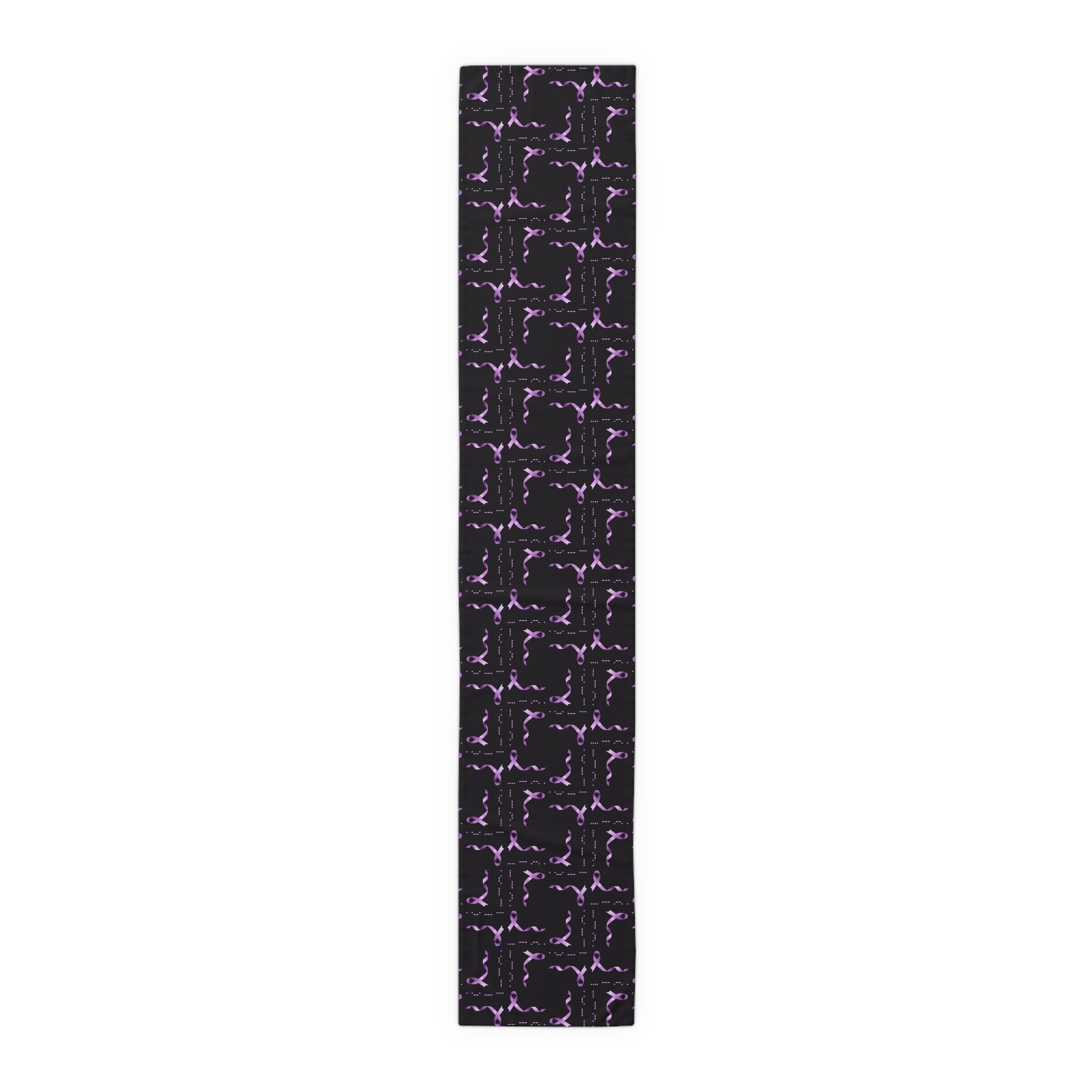 Epilepsy Awareness “HOPE” Morse Code Table Runner – Purple Ribbon Design