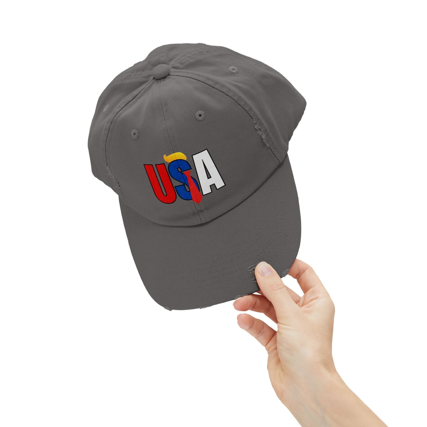 Unisex Trendy Distressed USA Cap Printify
