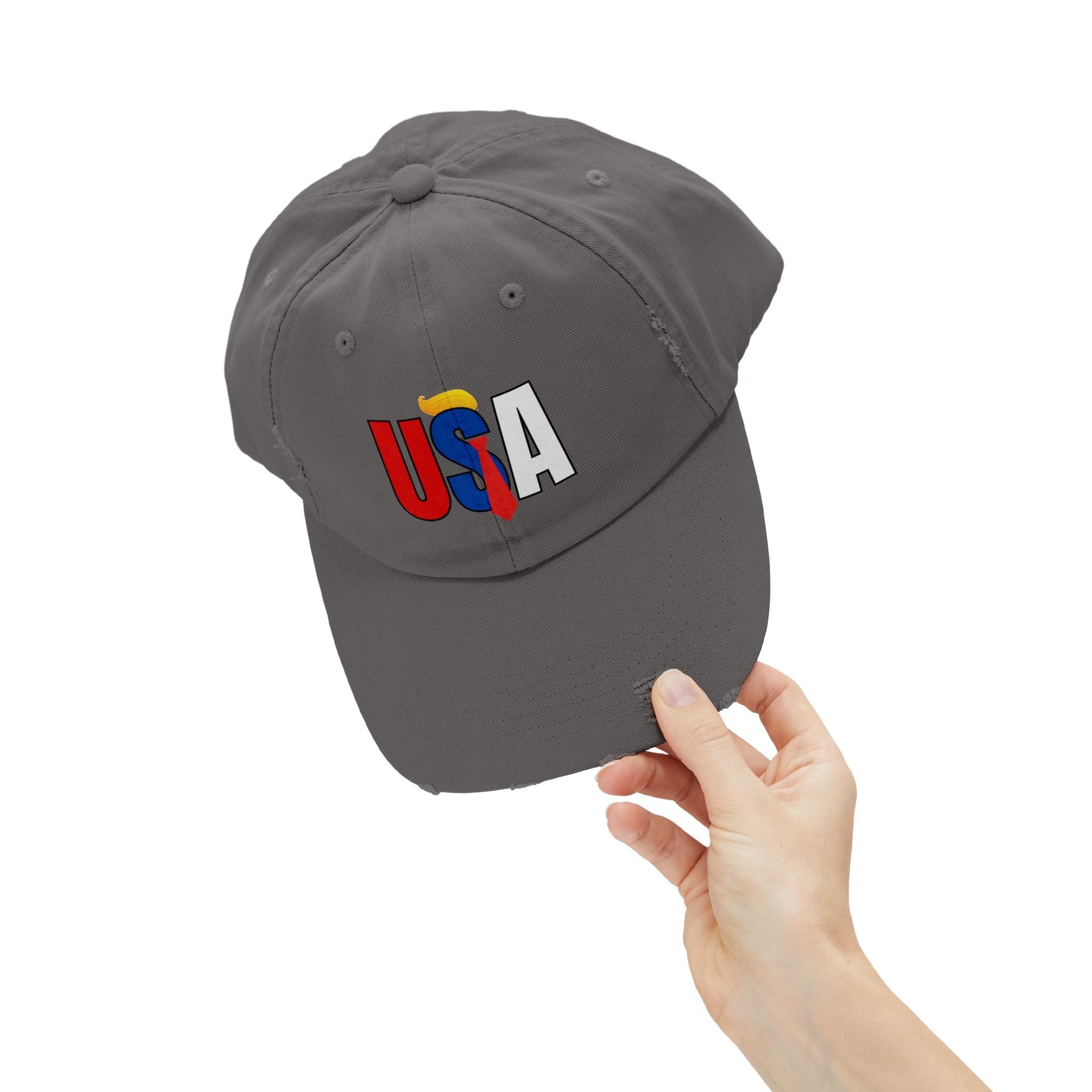 Unisex Trendy Distressed USA Cap Printify