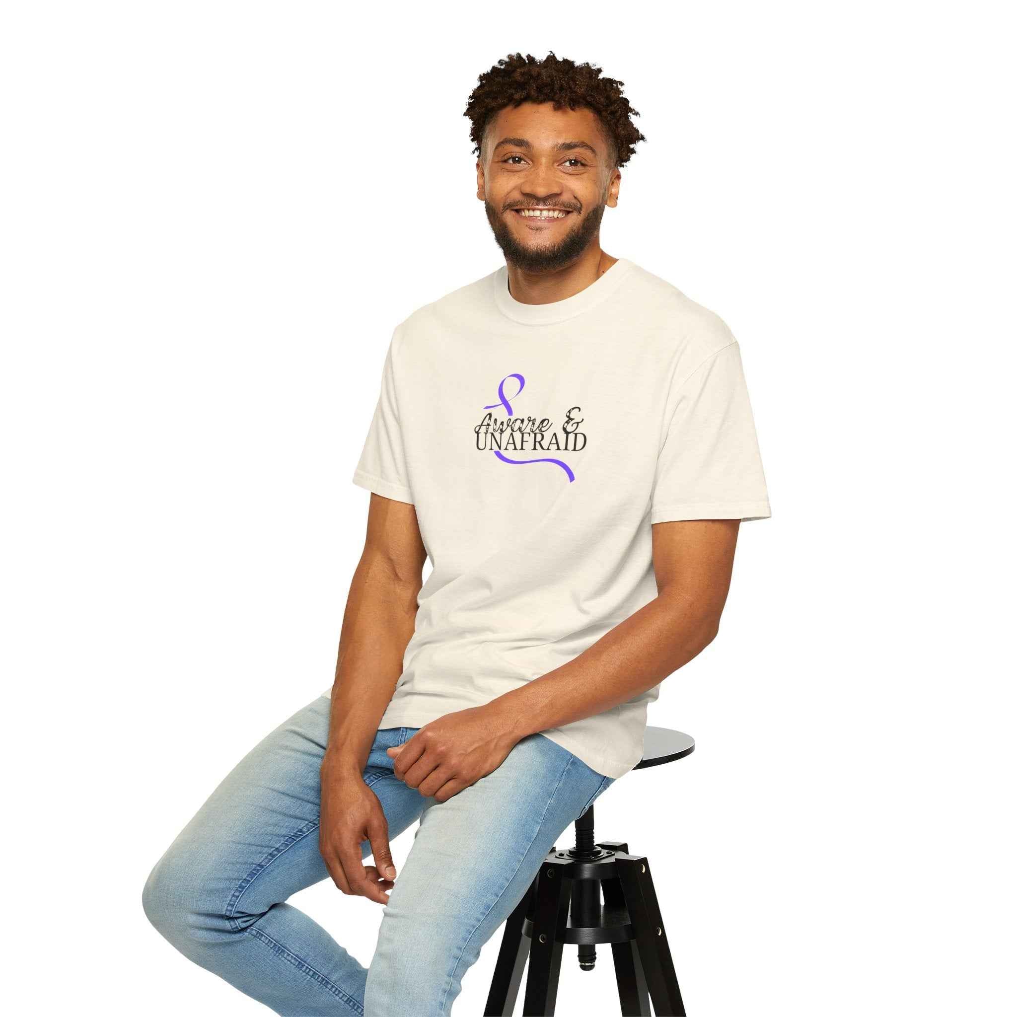 Aware & Unafraid T-Shirt – Epilepsy Awareness Purple Tee