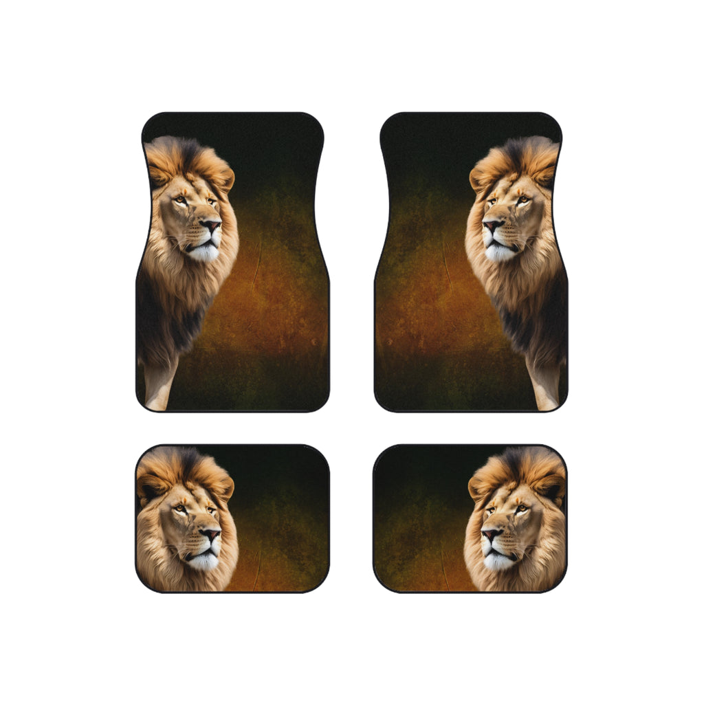 Majestic Lion Car Mats Set of 4 - Animal Print Auto Accessories for Car Enthusiasts