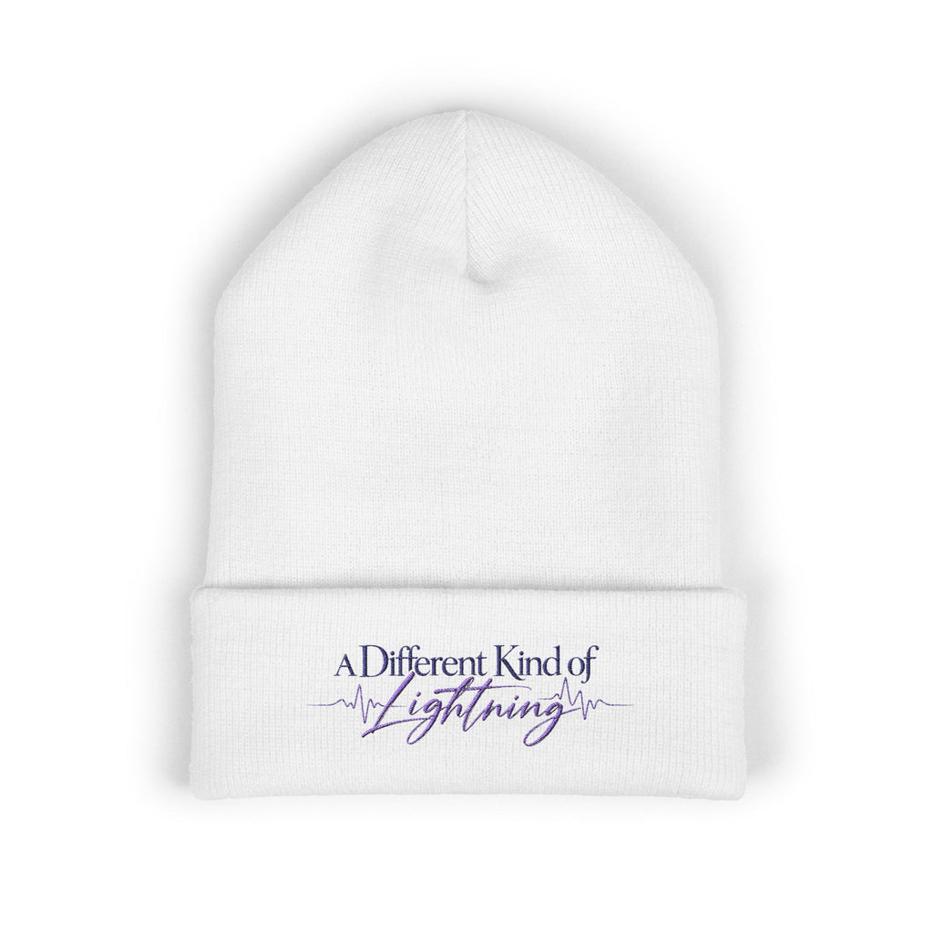 A Different Kind of Lightning | Embroidered Epilepsy Awareness Cuffed Beanie
