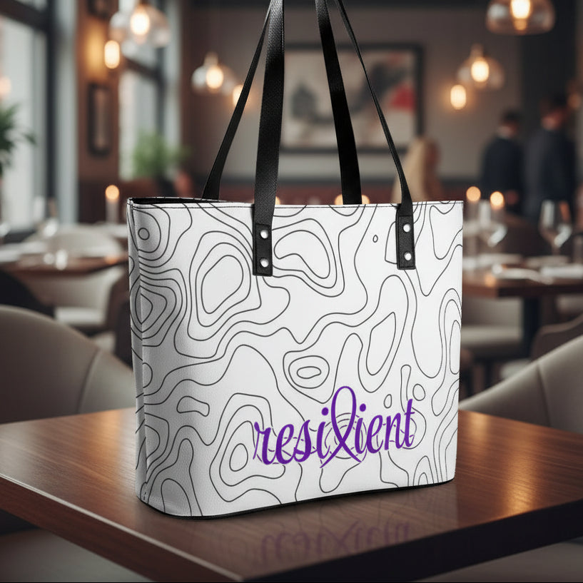 Resilient Minimalist Tote Bag – Epilepsy Awareness | Cross-Grain Leather Everyday Carry