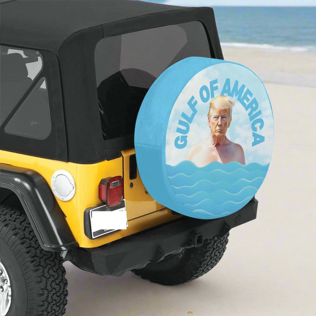 Trump in the Gulf Spare Tire Cover (Small)(15")