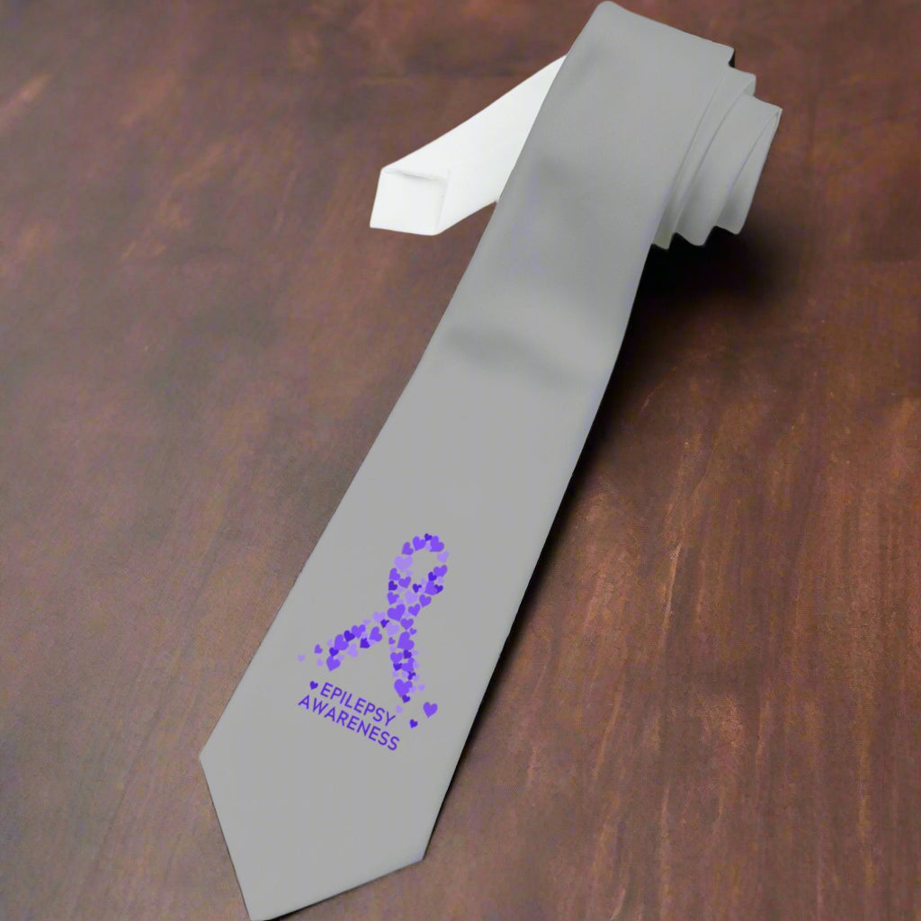 Purple Epilepsy Awareness Necktie, Formal Wear
