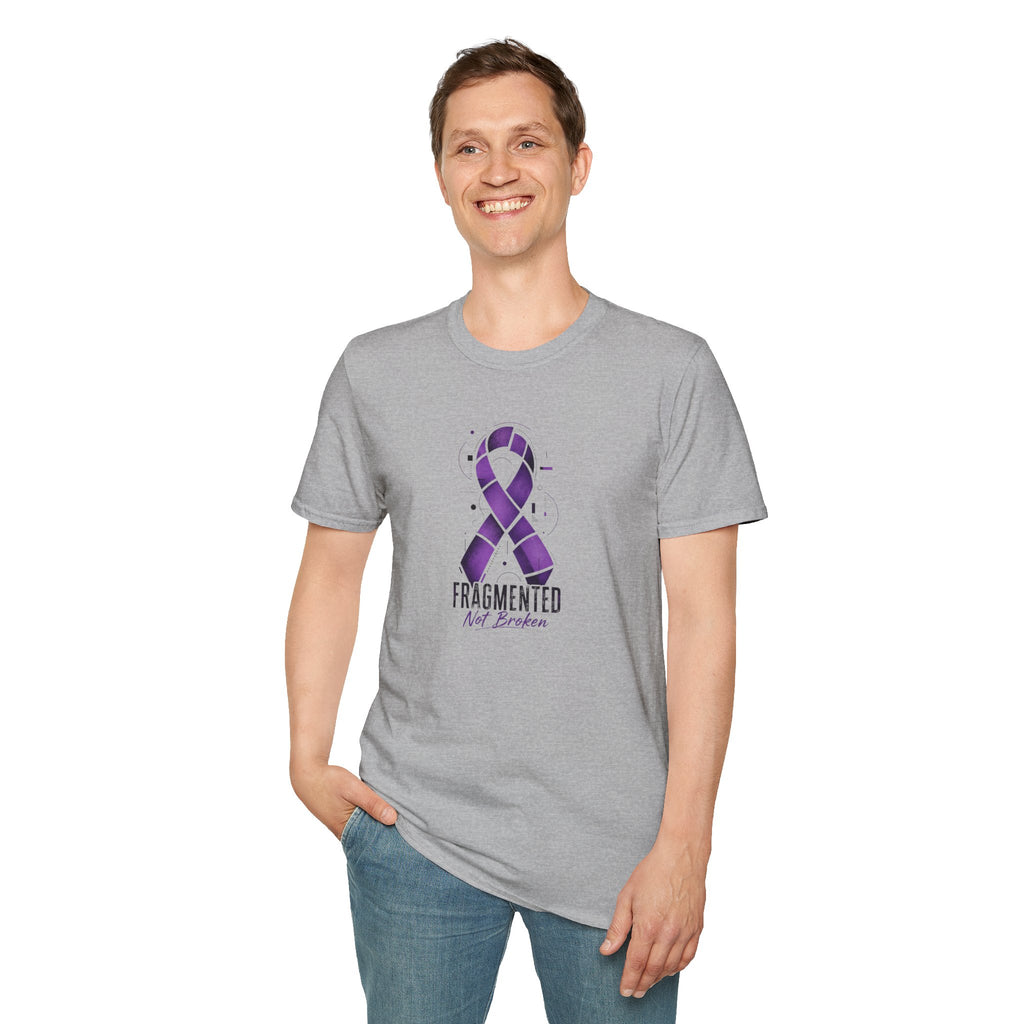 Fragmented, Not Broken Epilepsy Awareness T-Shirt | Purple Ribbon Unisex Graphic Tee
