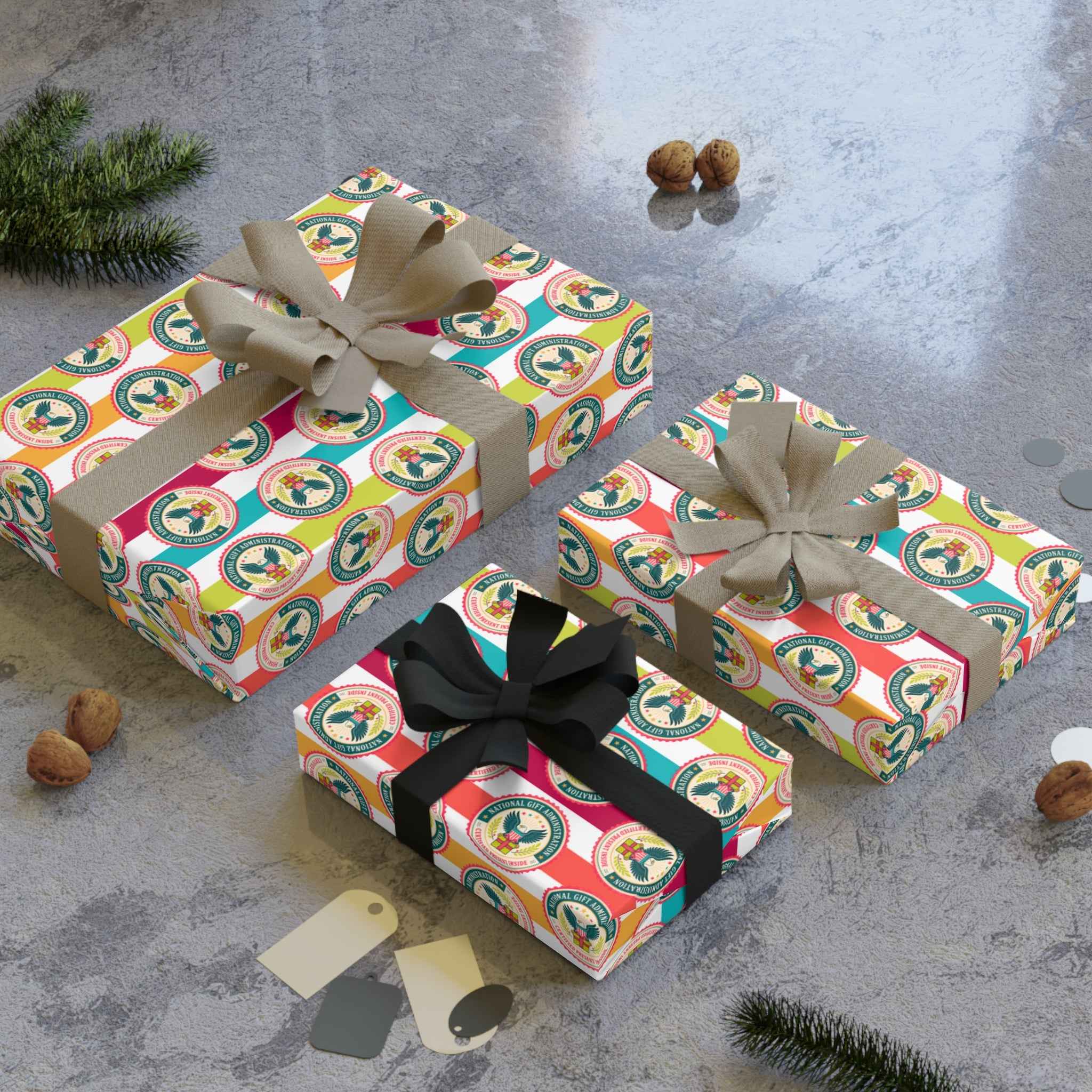 National Gift Administration Wrapping Paper | Certified Present Inside Official Gift Wrap