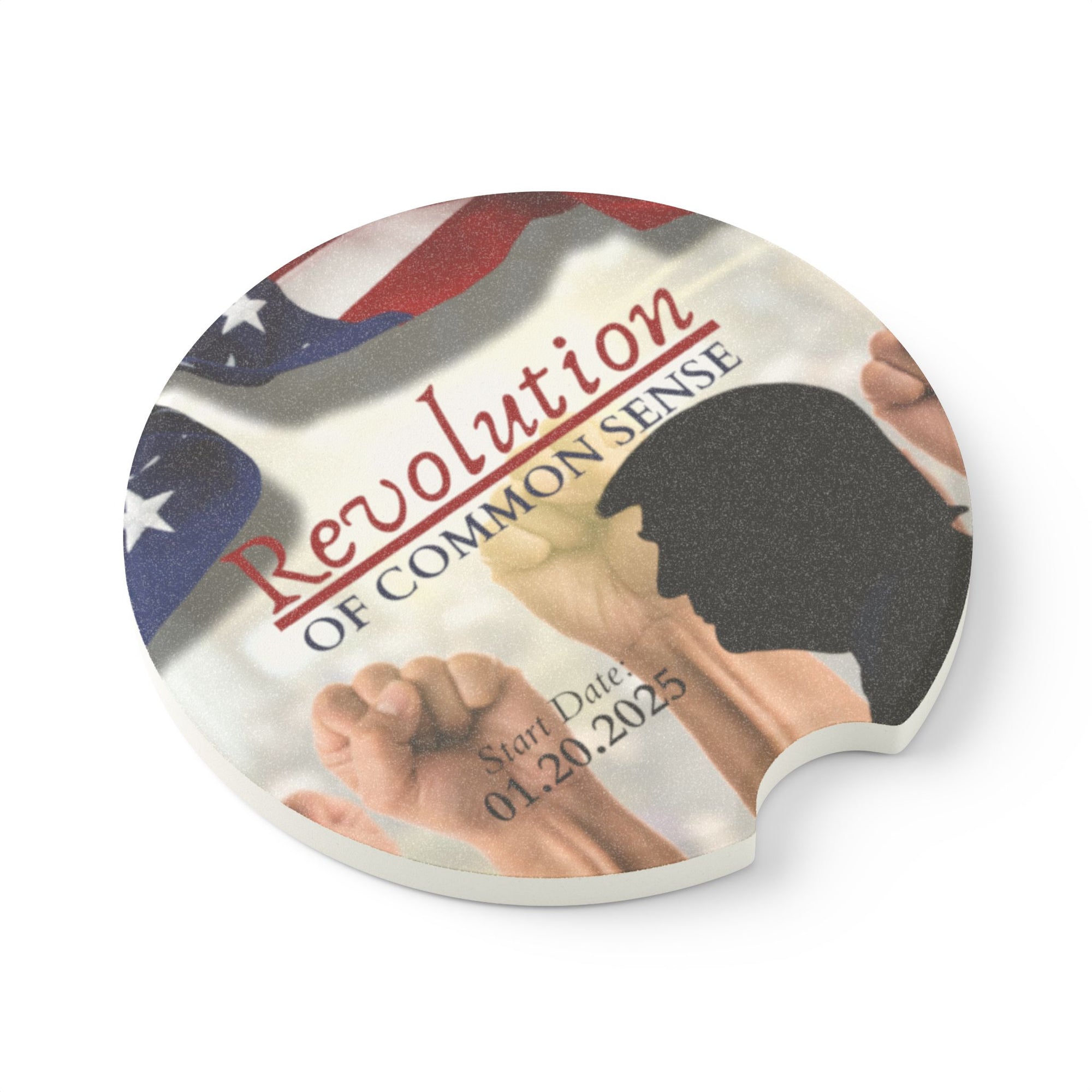 Trump Revolution of Common Sense Soapstone Car Coaster