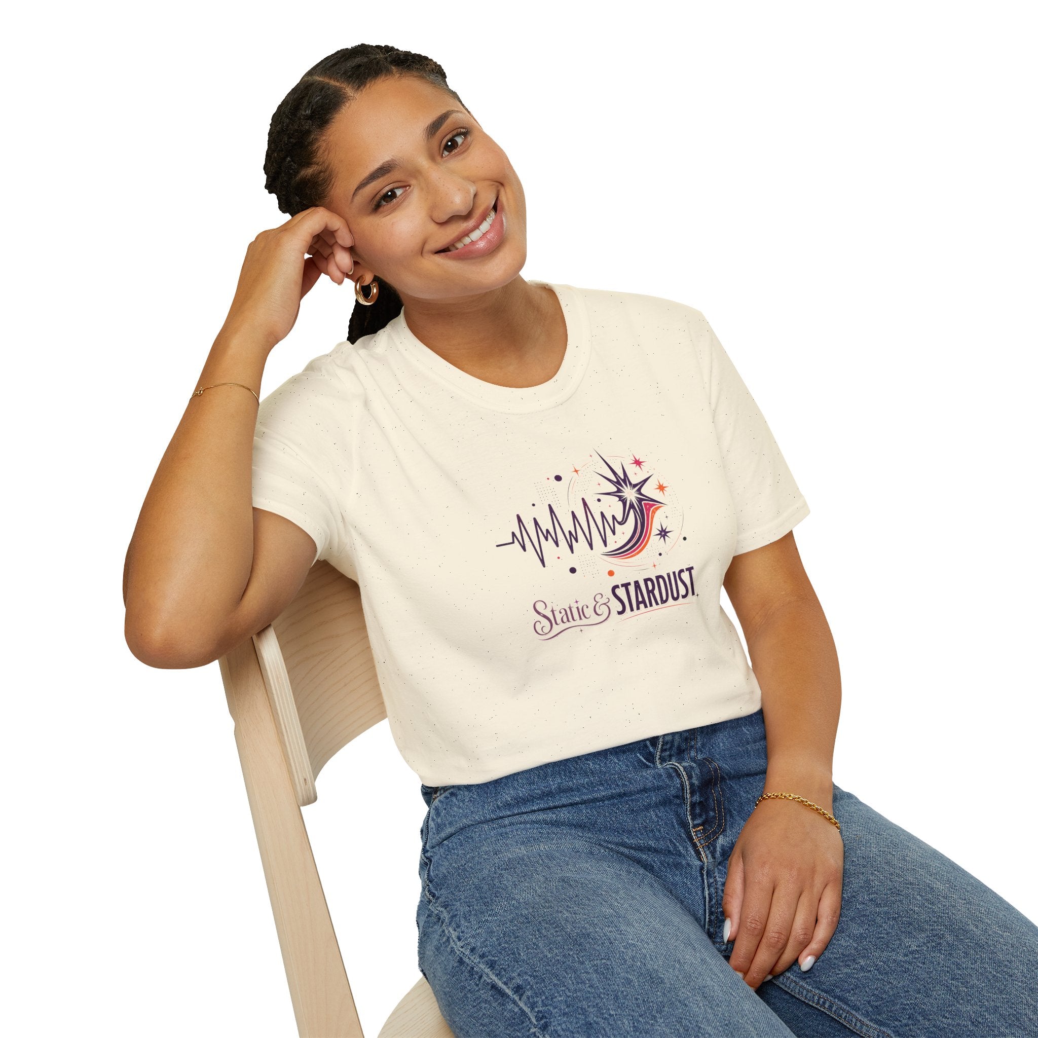 Static & Stardust Retro Epilepsy Awareness T-Shirt | Abstract Brainwave Tee