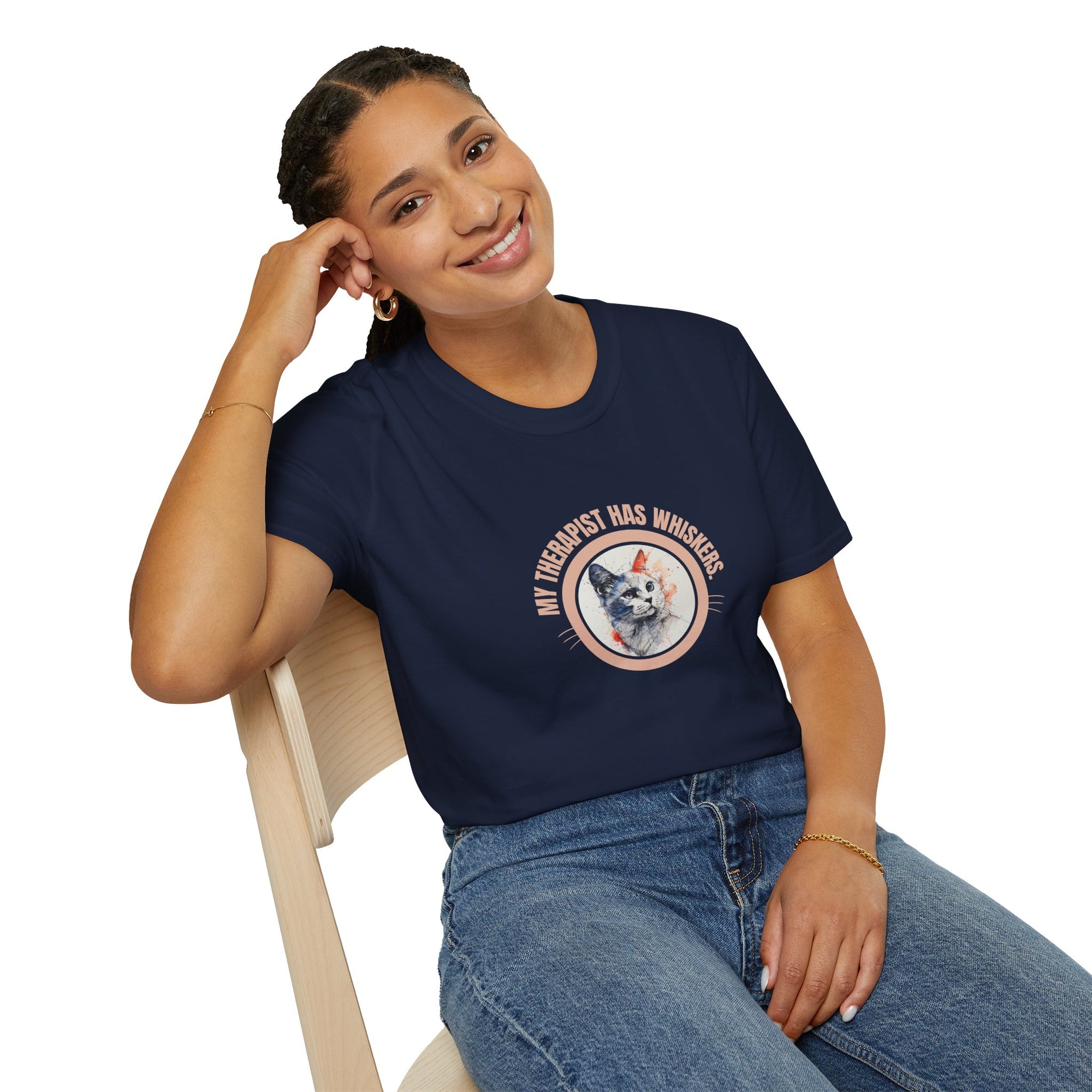 Whimsical Cat Therapy T-Shirt | Cute Pet Lover Tee