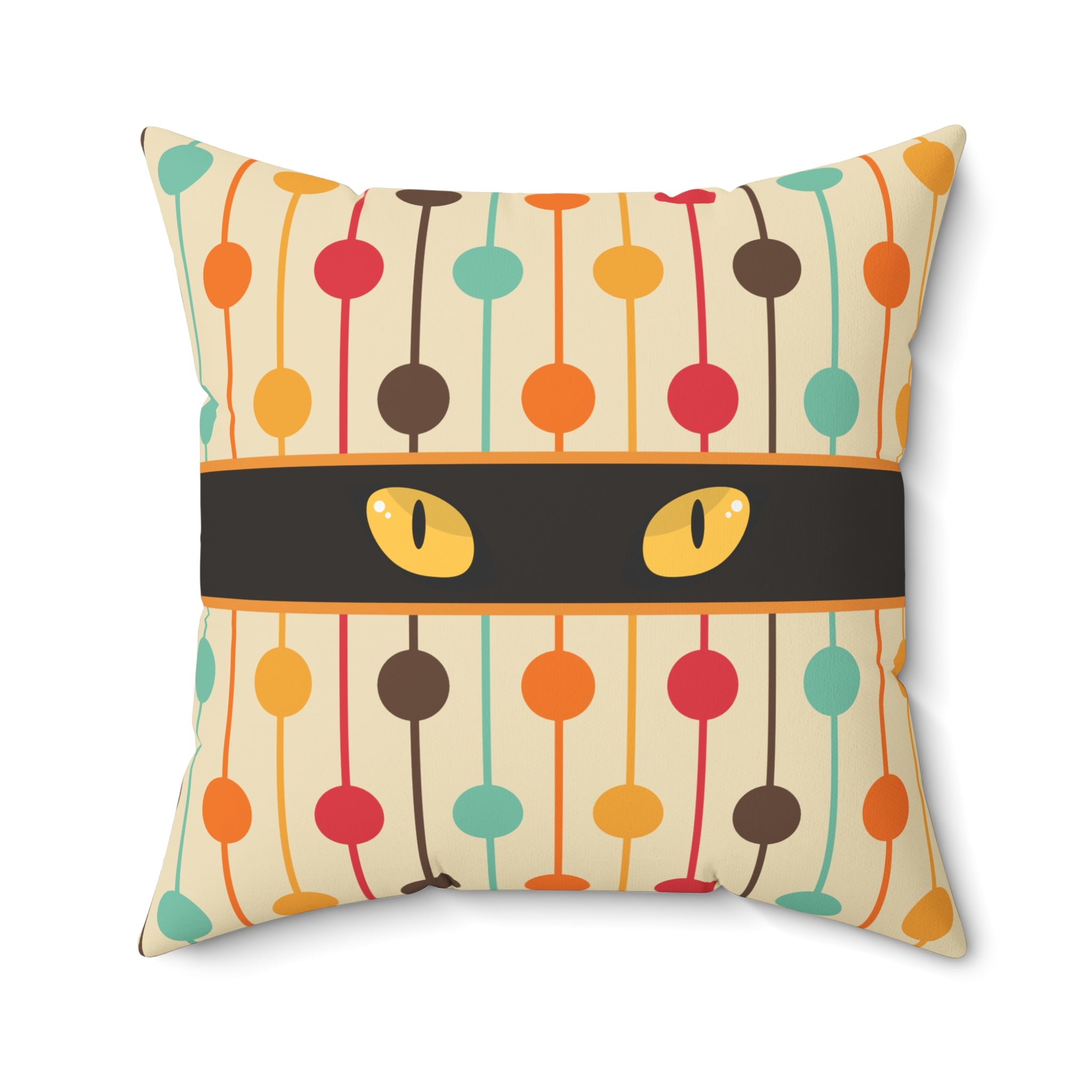 Mid-Century Cat Eyes Retro Throw Pillow
