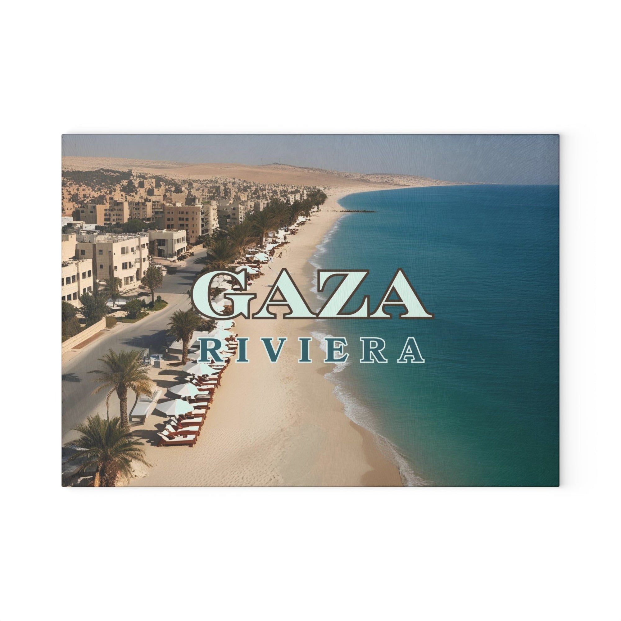 Gaza Riviera Glass Cutting Board Printify