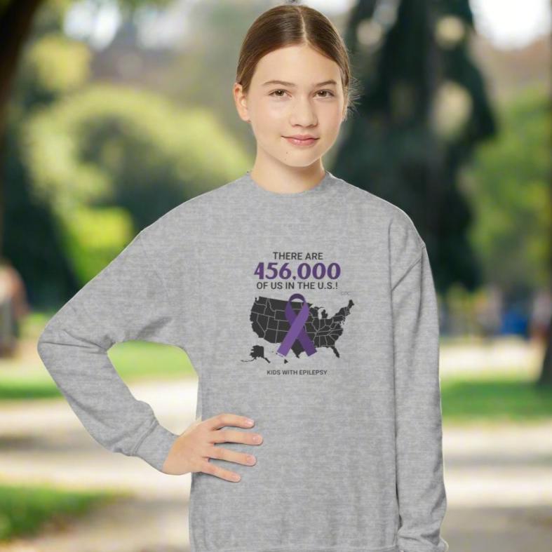 456,000 of Us Epilepsy Awareness Youth Crewneck Sweatshirt - EpiAl's Shop