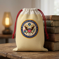 Department of Gift-Giving Drawstring Gift Bag | Faux Government Seal Reusable Gift Sack